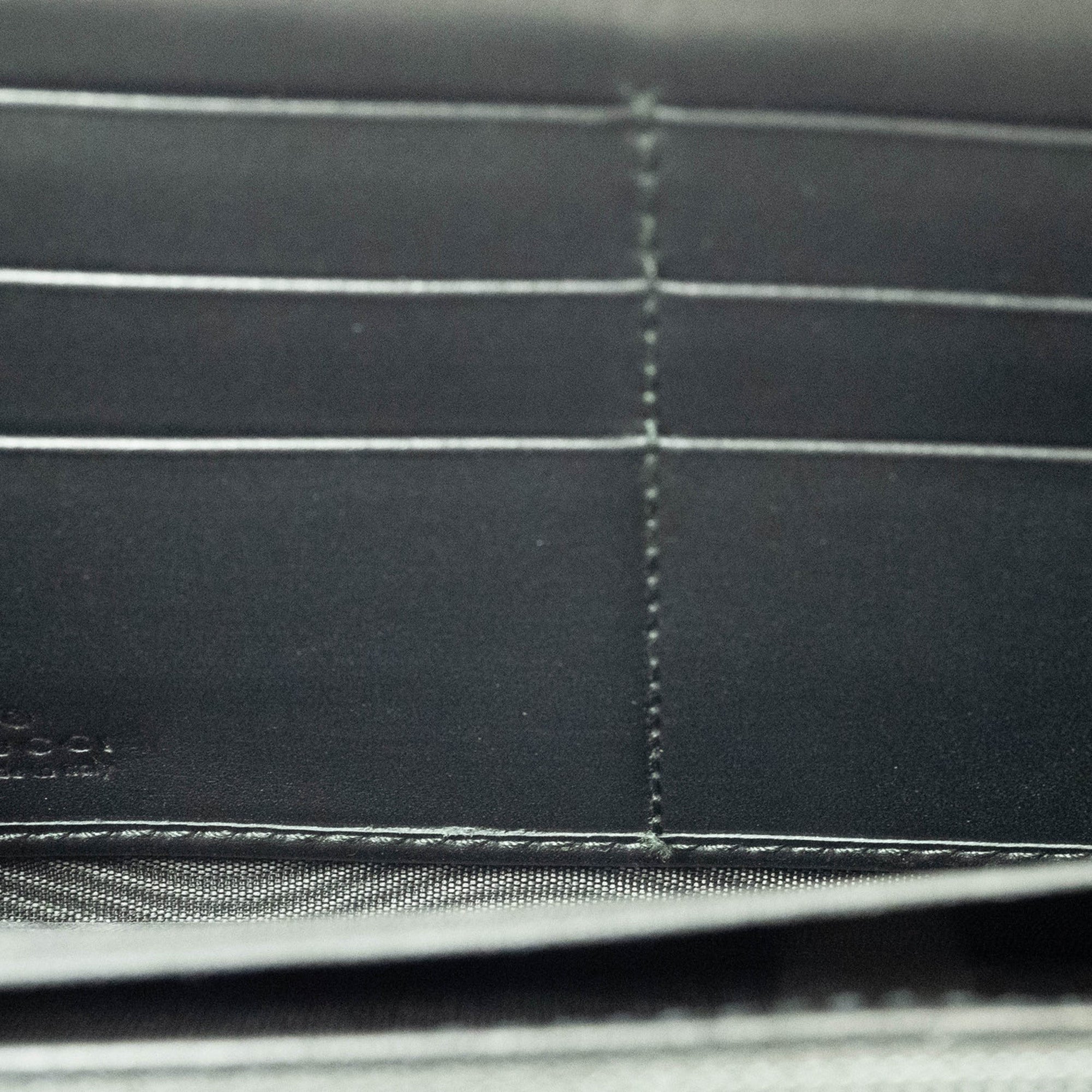 Gucci Black Gg Supreme Leather Long Wallet (Bi-Fold) (Pre-Owned)