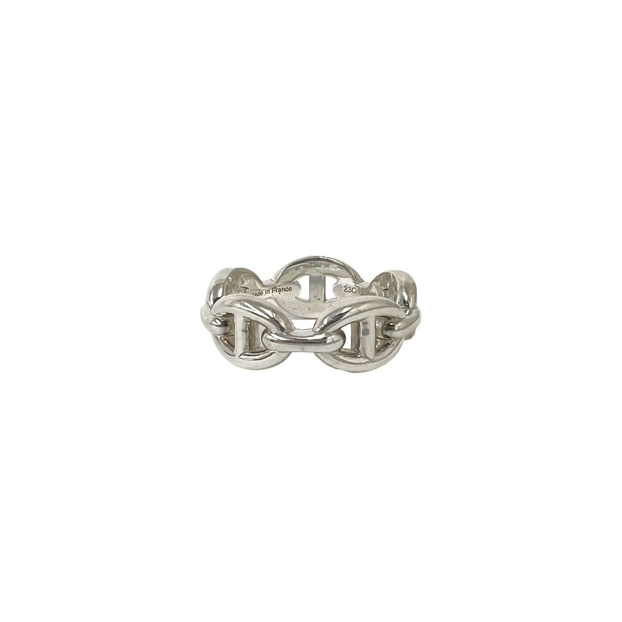 Hermes Silver Silver 925 Band Ring (Pre-Owned)