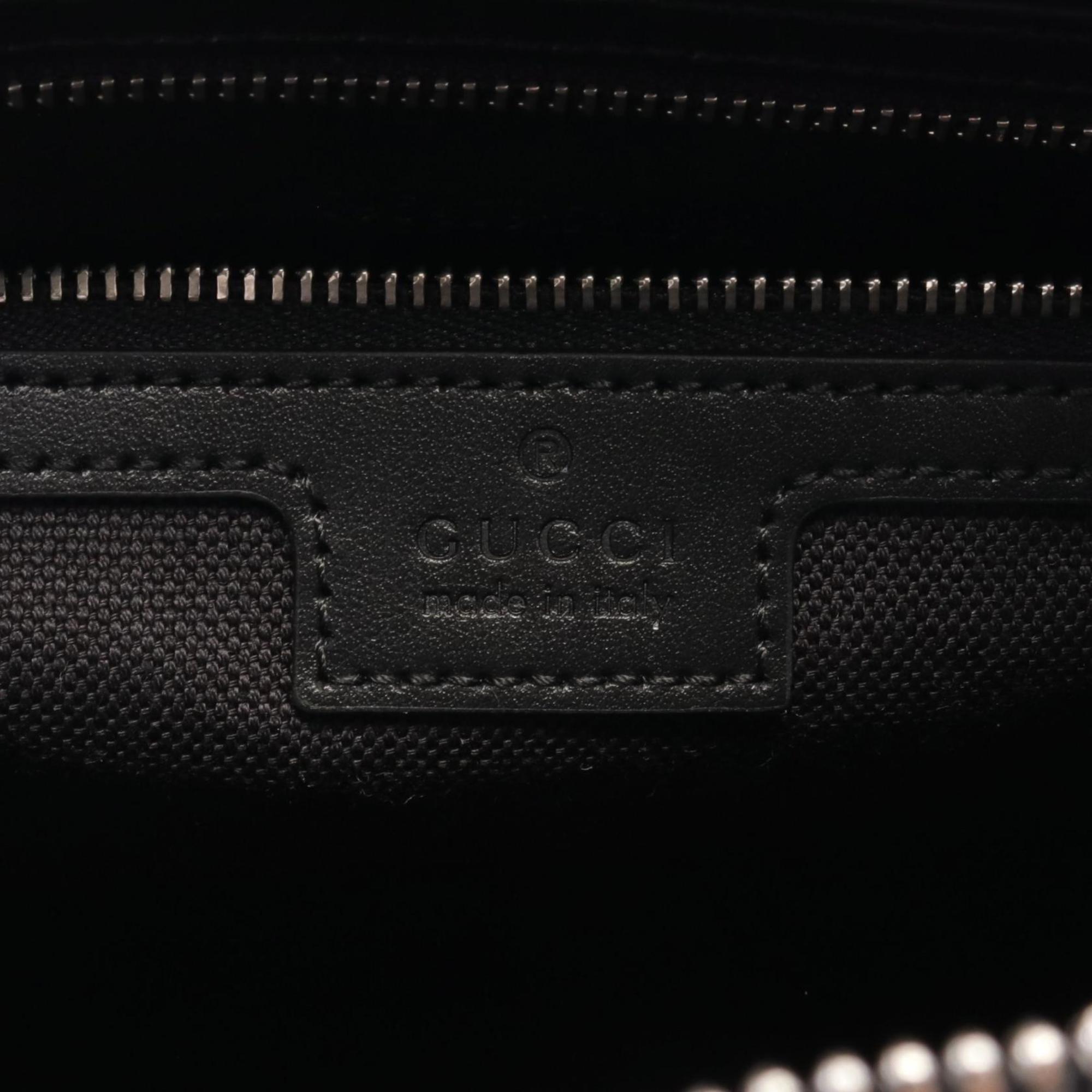 Gucci Black Gray Pvc Leather Shoulder Bag