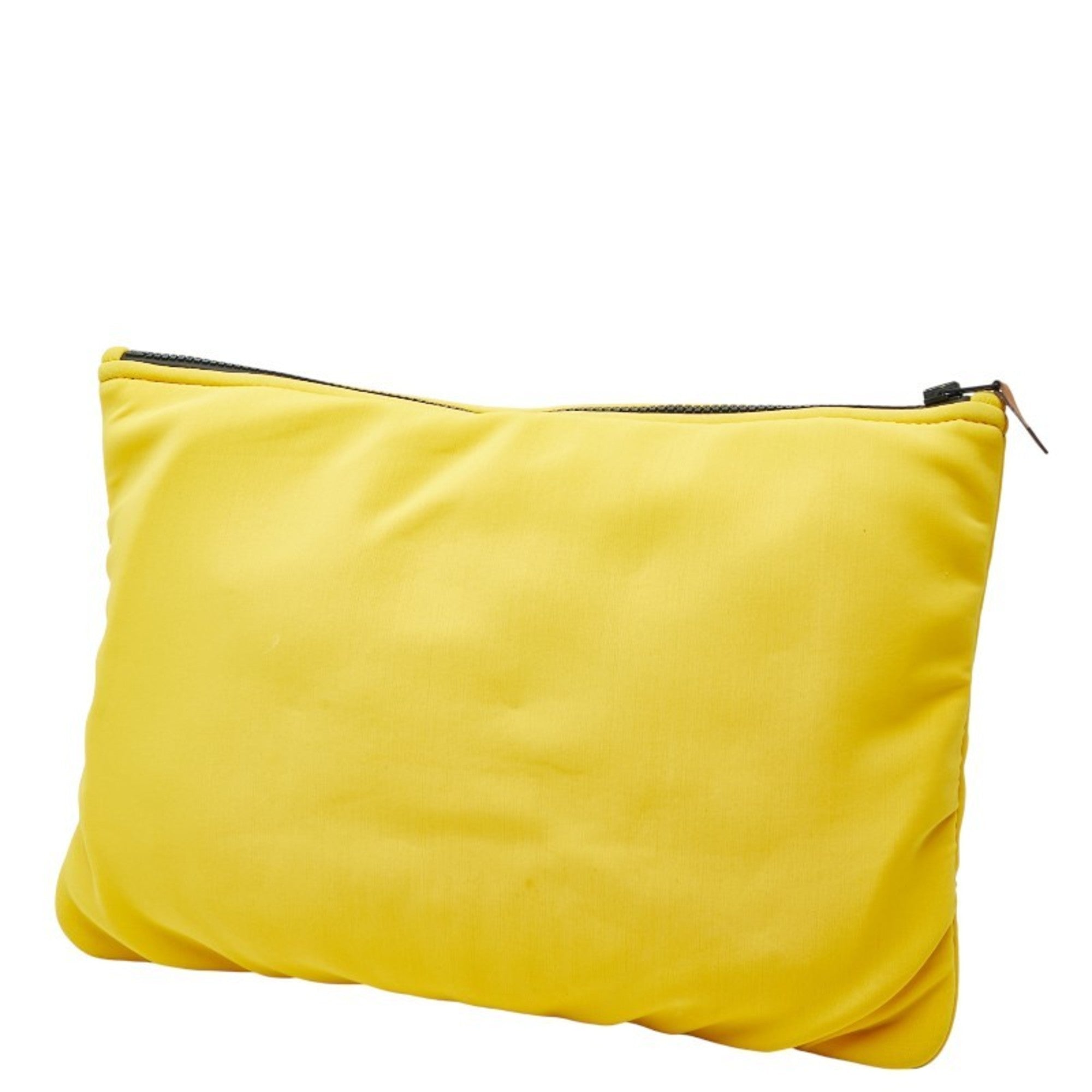 Hermes Yellow Polyamide Clutch Bag Pouch (Pre-Owned)