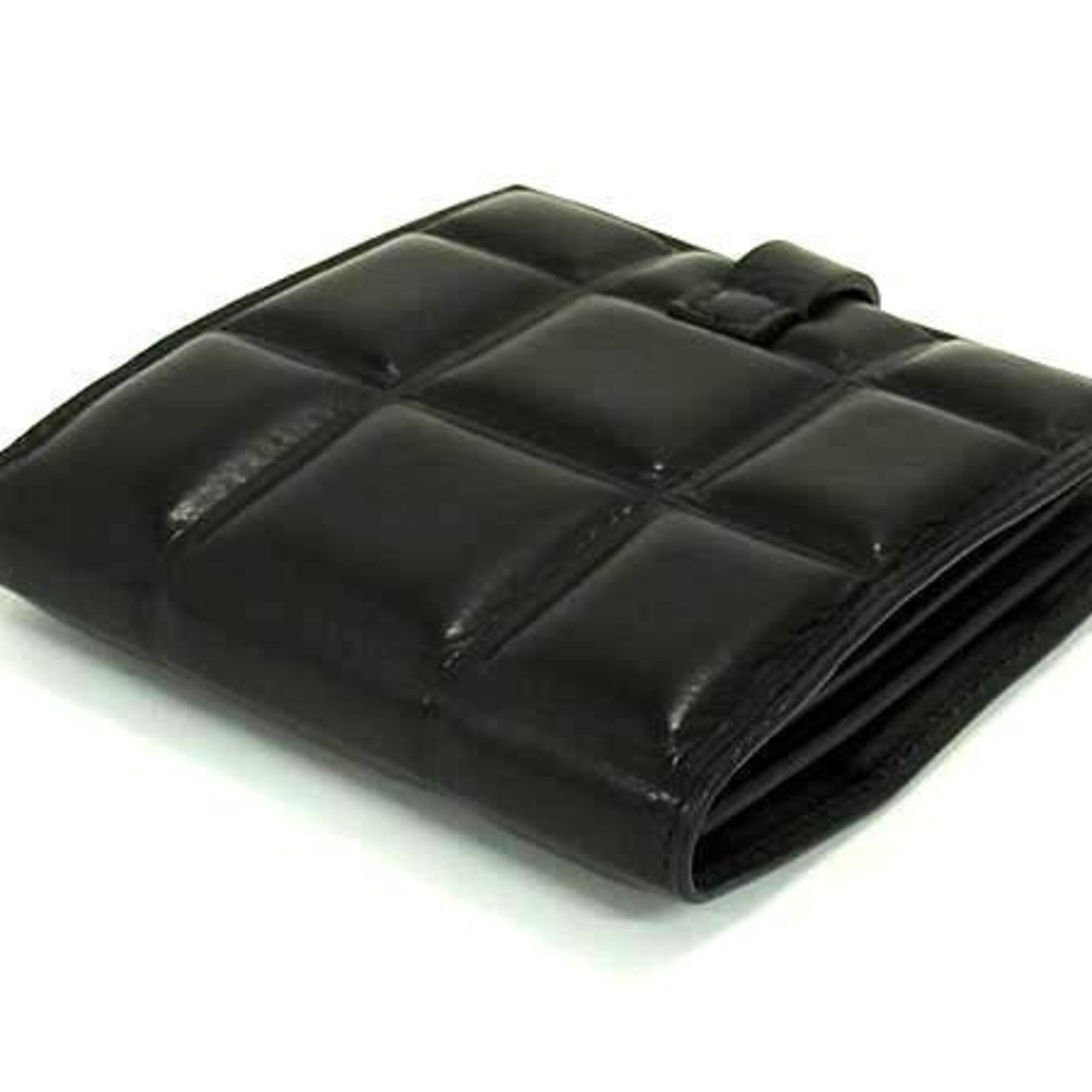 Bottega Veneta Black Leather Wallet (Bi-Fold) (Pre-Owned)