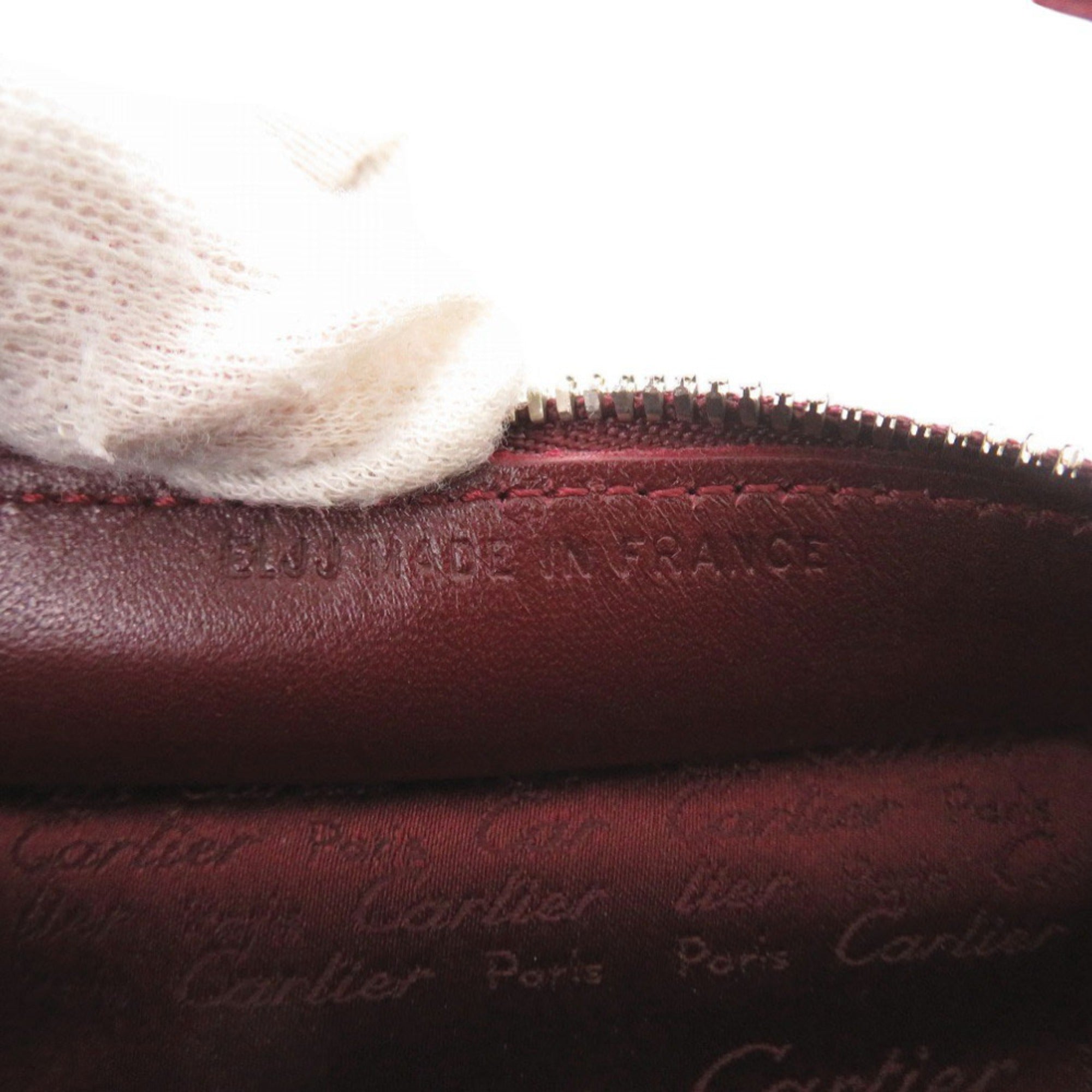 Cartier Bordeaux Leather Handbag (Pre-Owned)