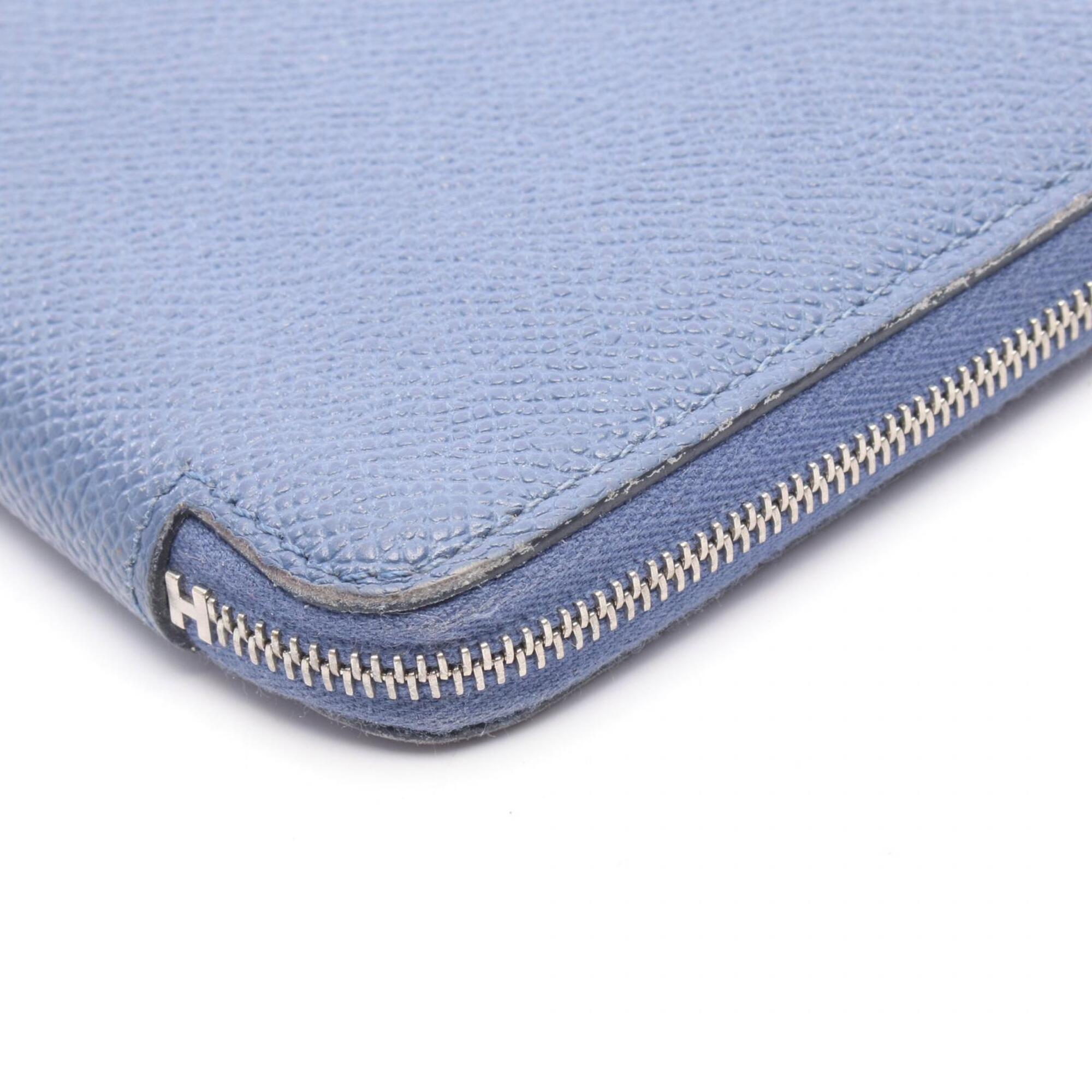 Hermes Blue Epsom Leather Long Wallet (Bi-Fold) (Pre-Owned)