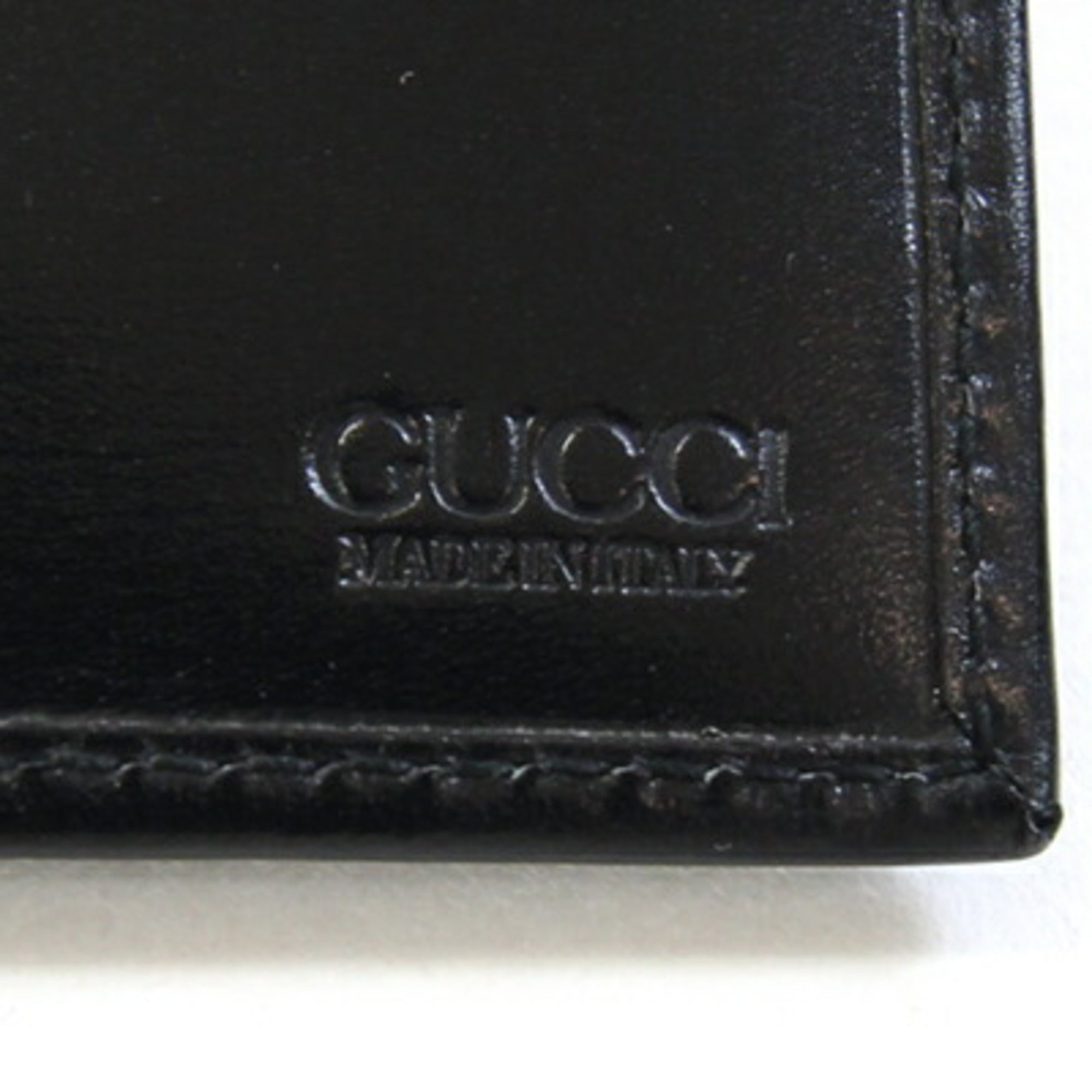 Gucci Black Leather Long Bill Wallet (Bi-Fold) (Pre-Owned)