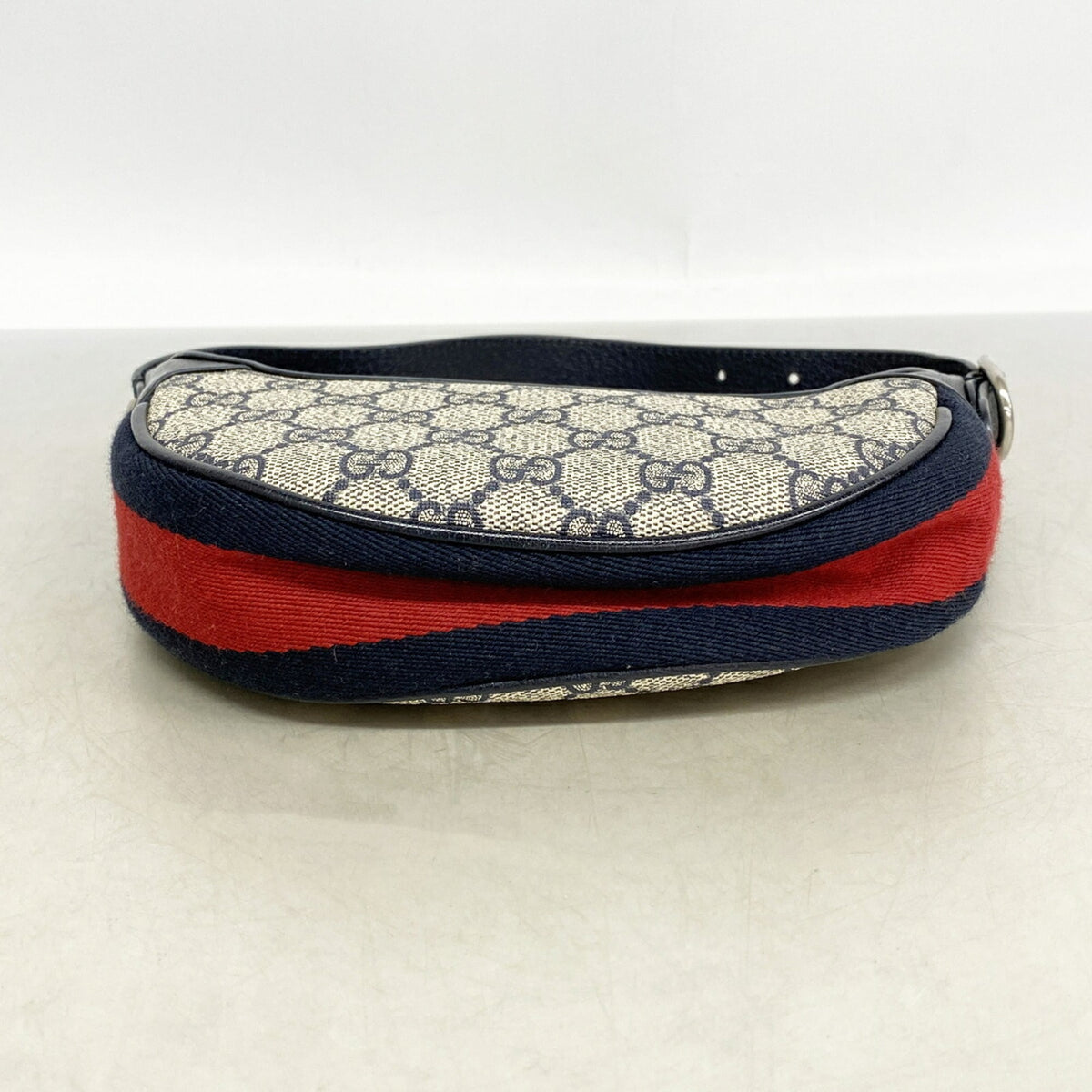 Gucci Beige Navy Pvc Shoulder Bag (Pre-Owned)
