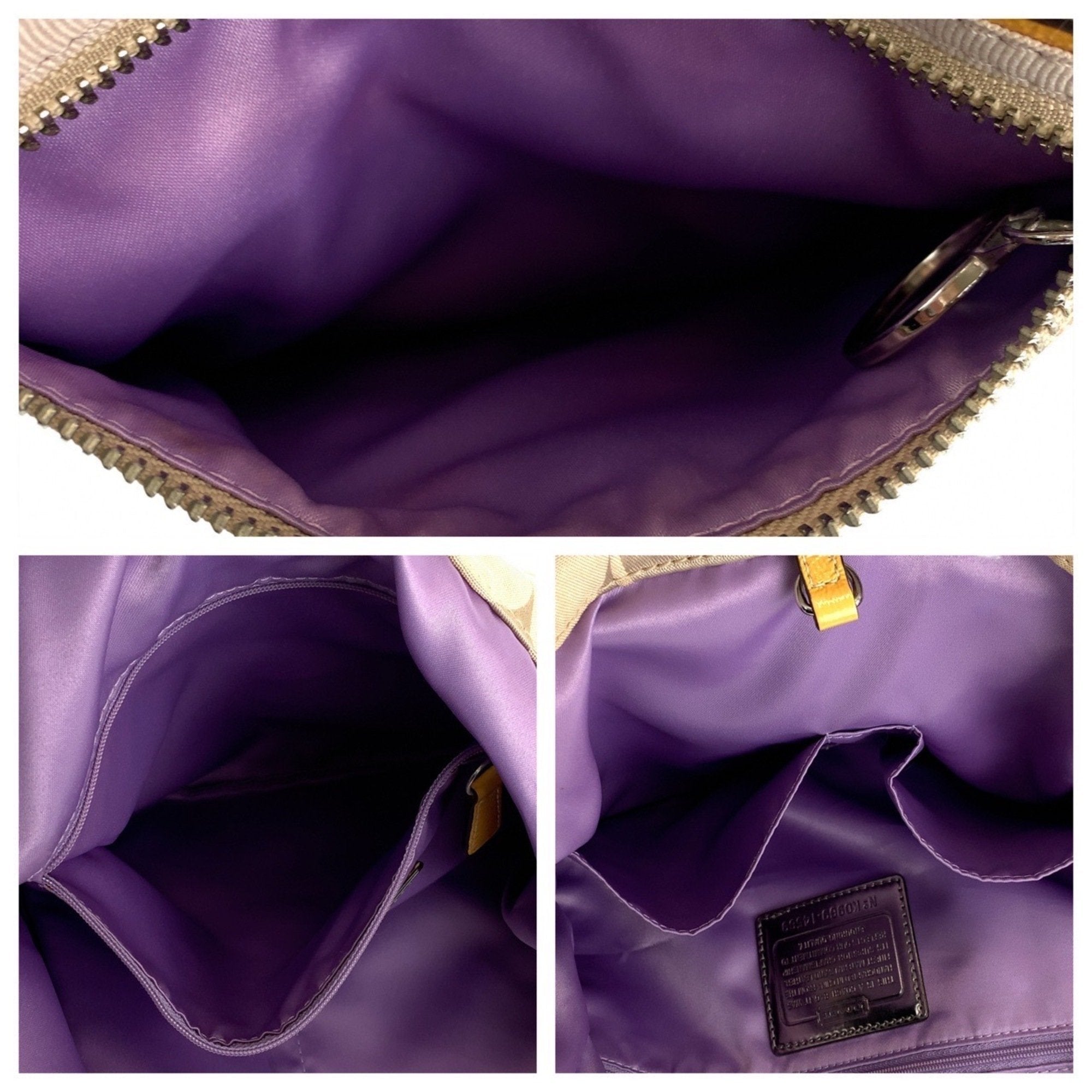 Coach Beige Leather Shoulder Bag Tote Bag (Pre-Owned)