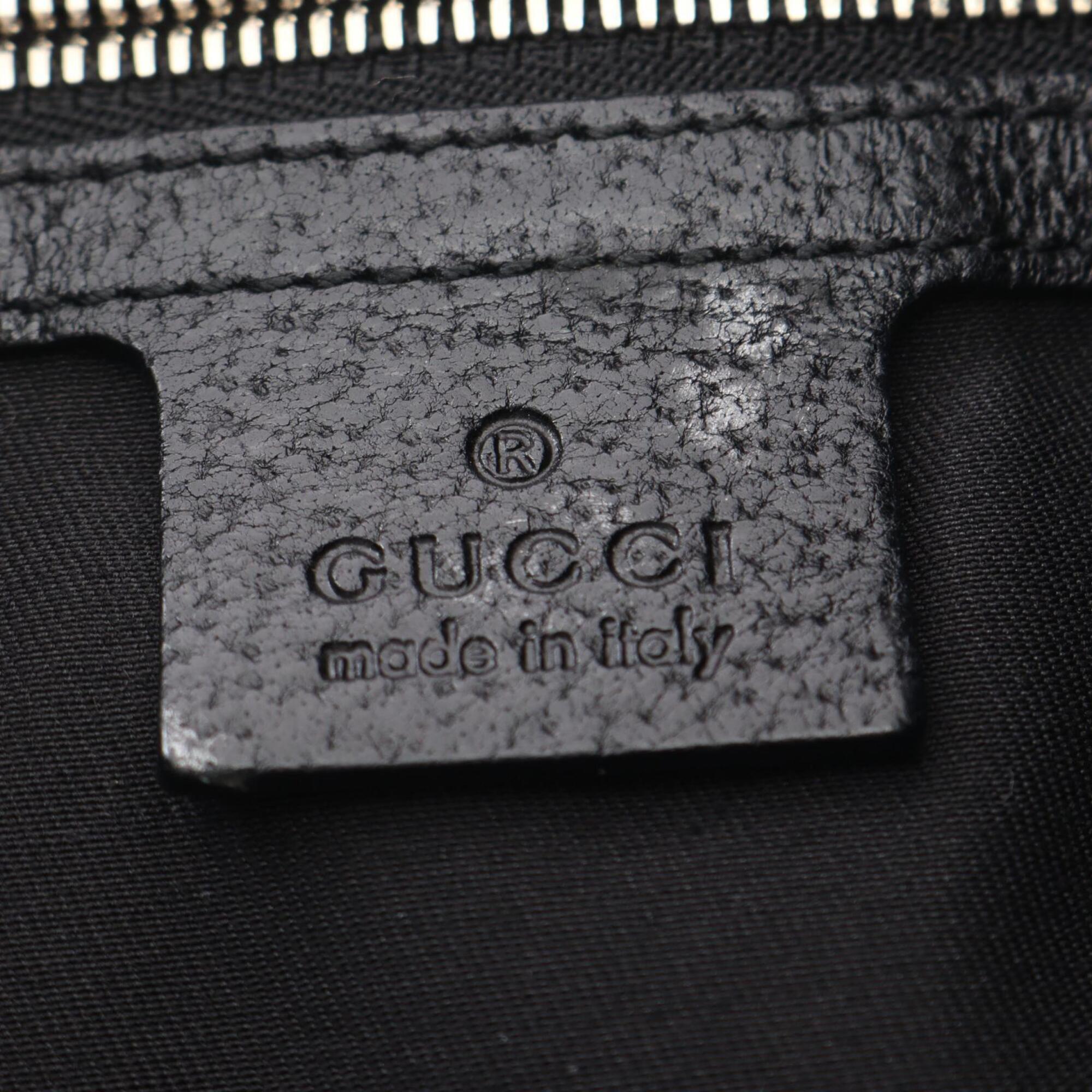 Gucci Black Canvas Leather Handbag Shoulder Bag (Pre-Owned)