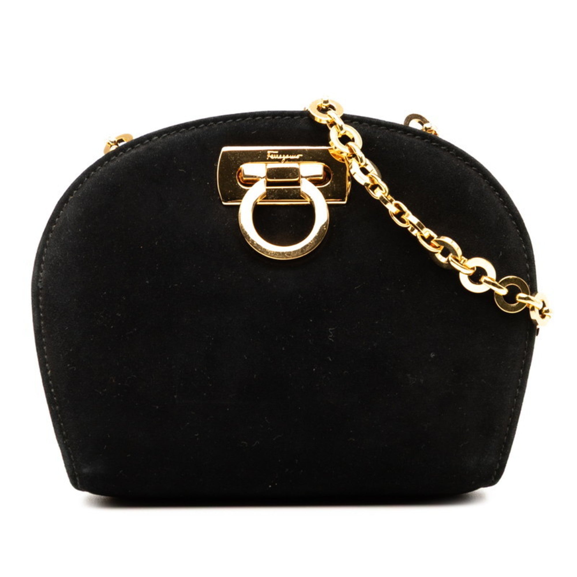 Salvatore Ferragamo Black Leather Shoulder Bag (Pre-Owned)