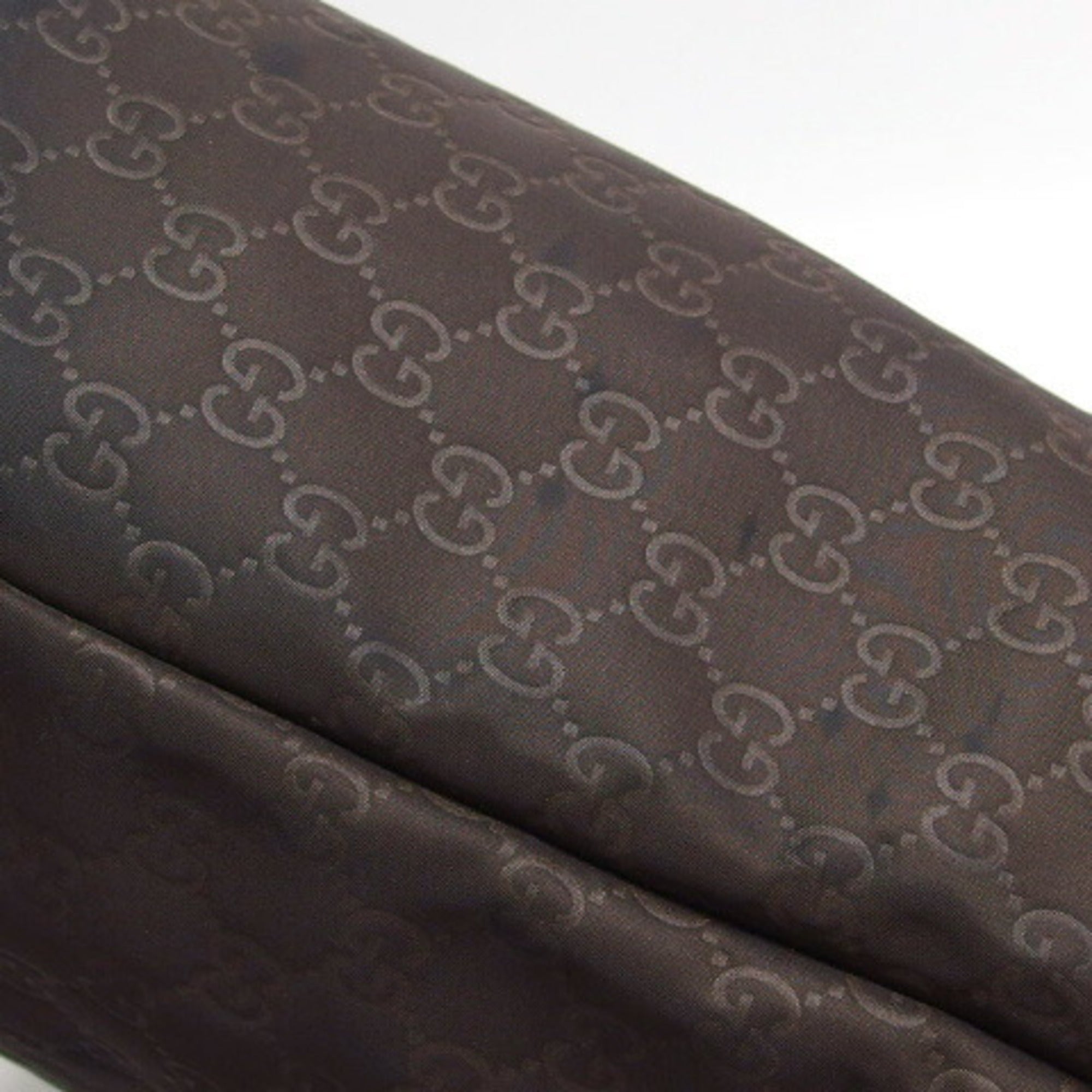 Gucci Brown Dark Brown Nylon Leather Handbag Shoulder Bag (Pre-Owned)