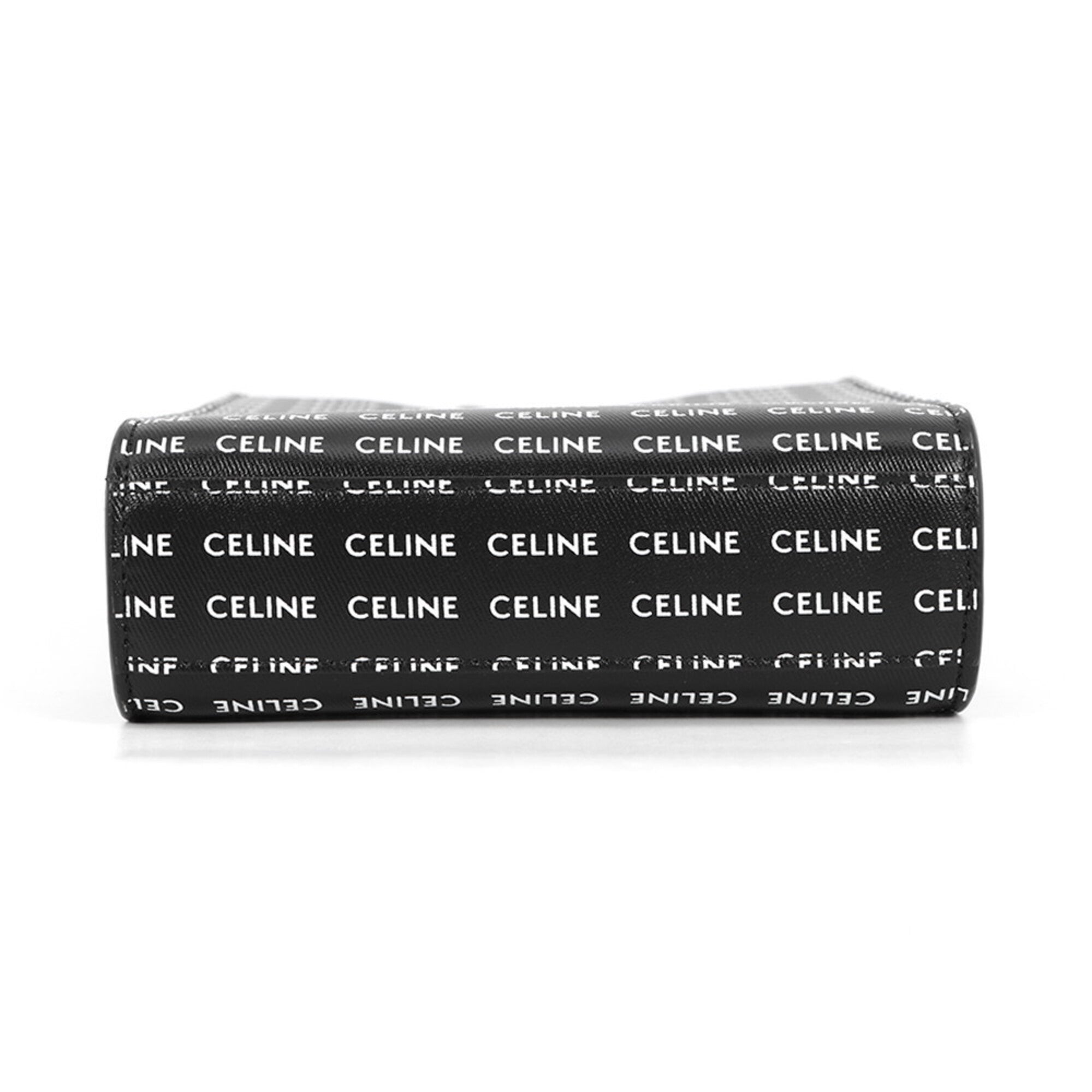 Celine Black White Leather Handbag Shoulder Bag (Pre-Owned)