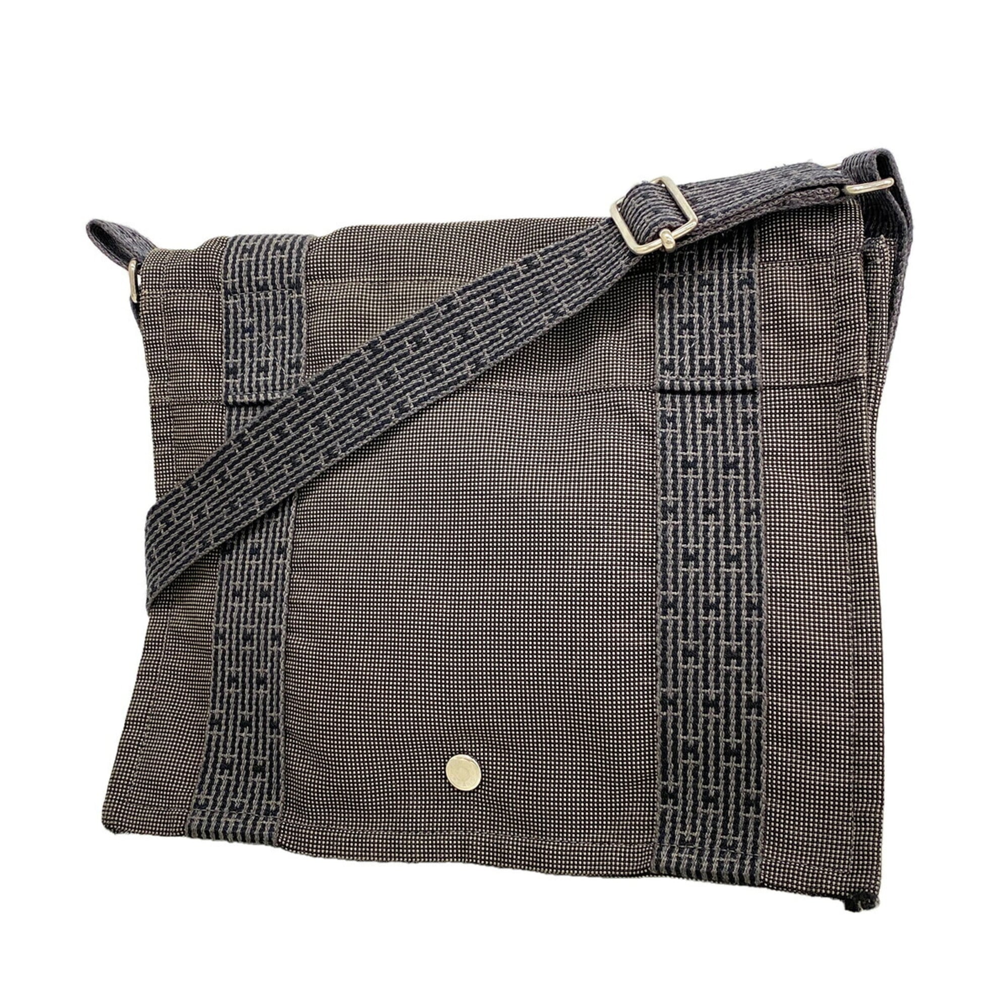 Hermes Gray Nylon Shoulder Bag (Pre-Owned)