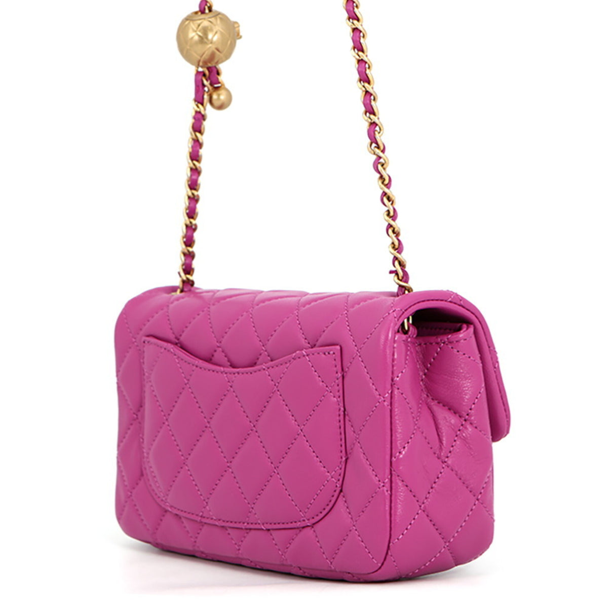 Chanel Purple Leather Handbag Shoulder Bag (Pre-Owned)