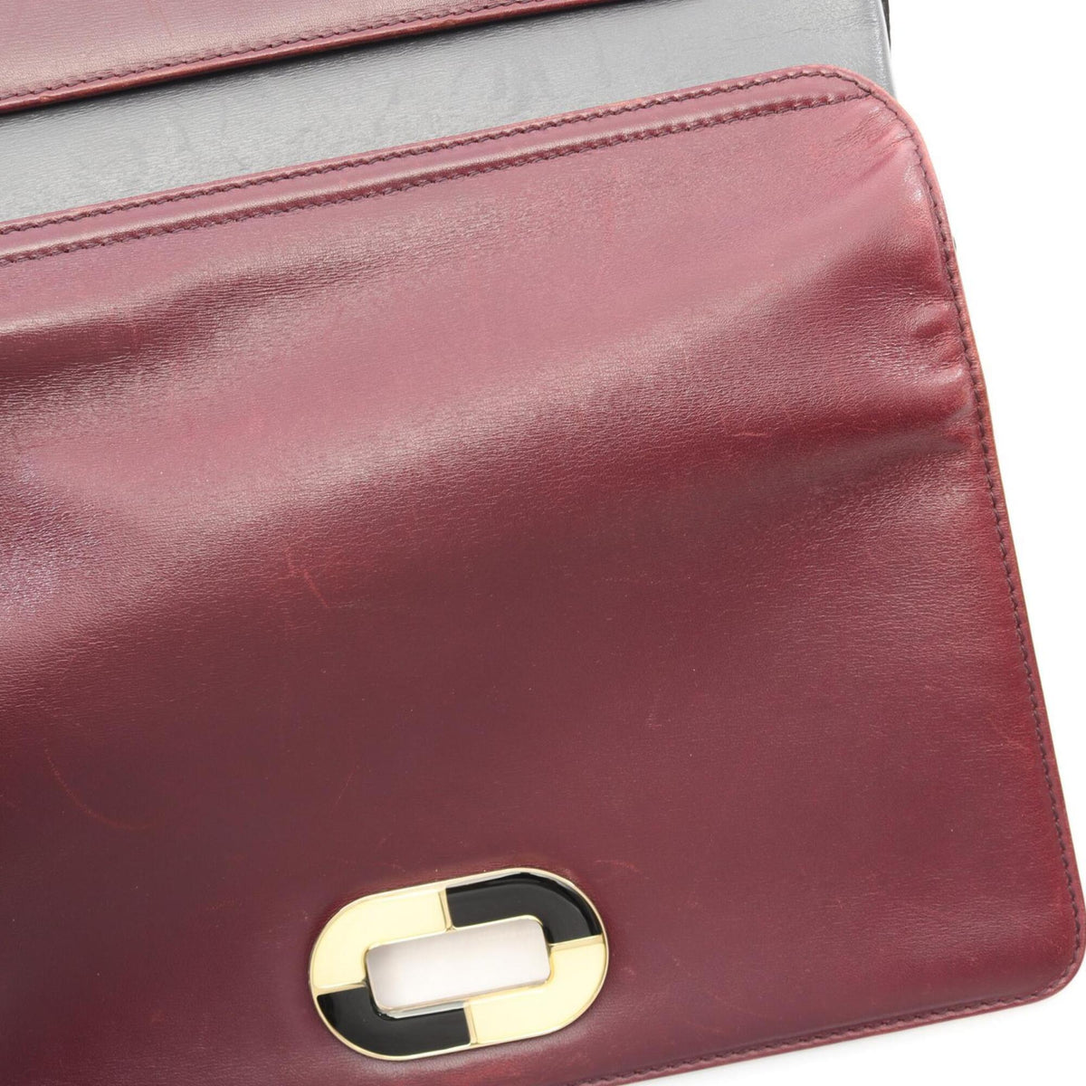 Bvlgari Bordeaux Gray Leather Handbag Shoulder Bag (Pre-Owned)