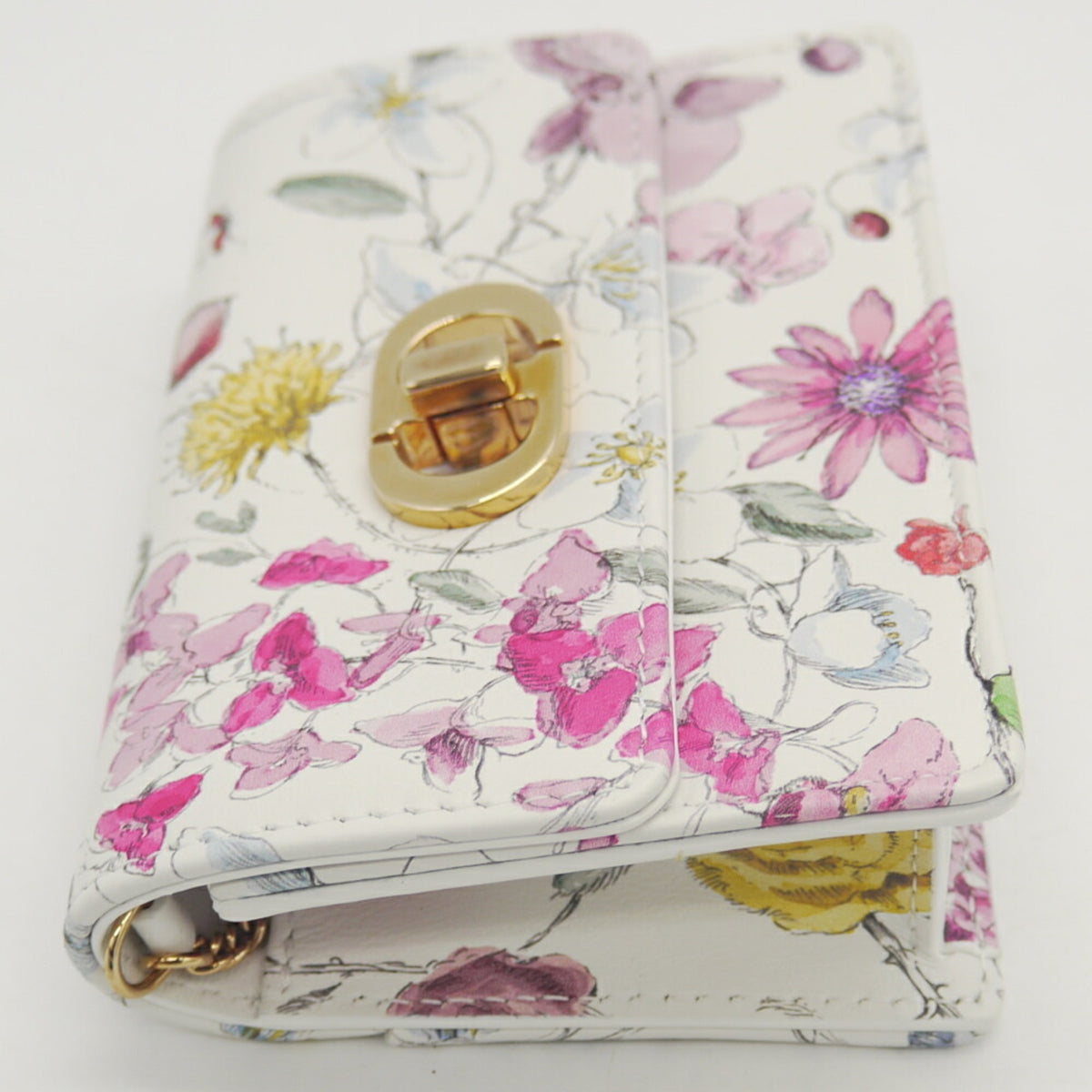 Christian Dior Multi-Color White Leather Pochette Pouch (Pre-Owned)