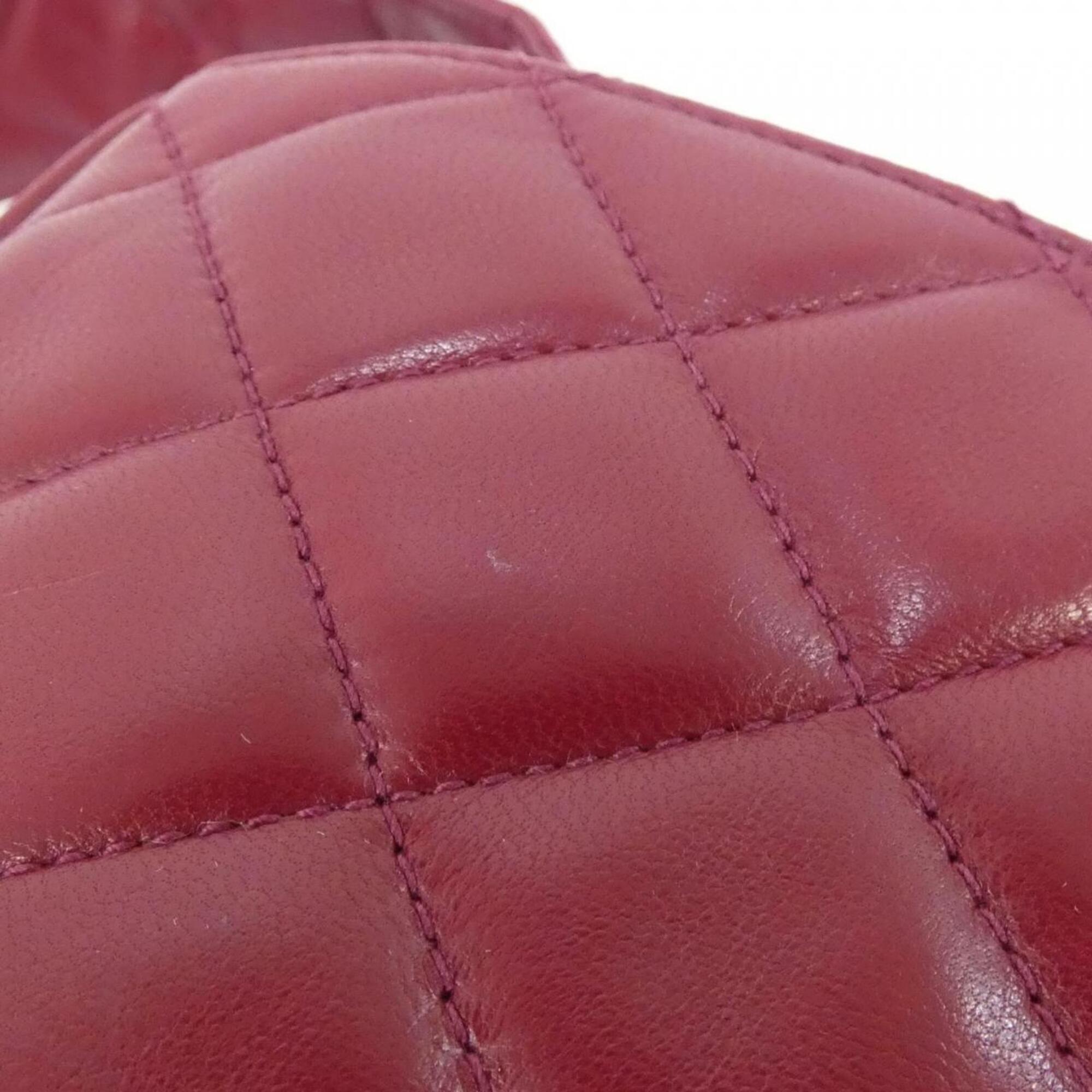 Chanel Bordeaux Leather Shoulder Bag (Pre-Owned)