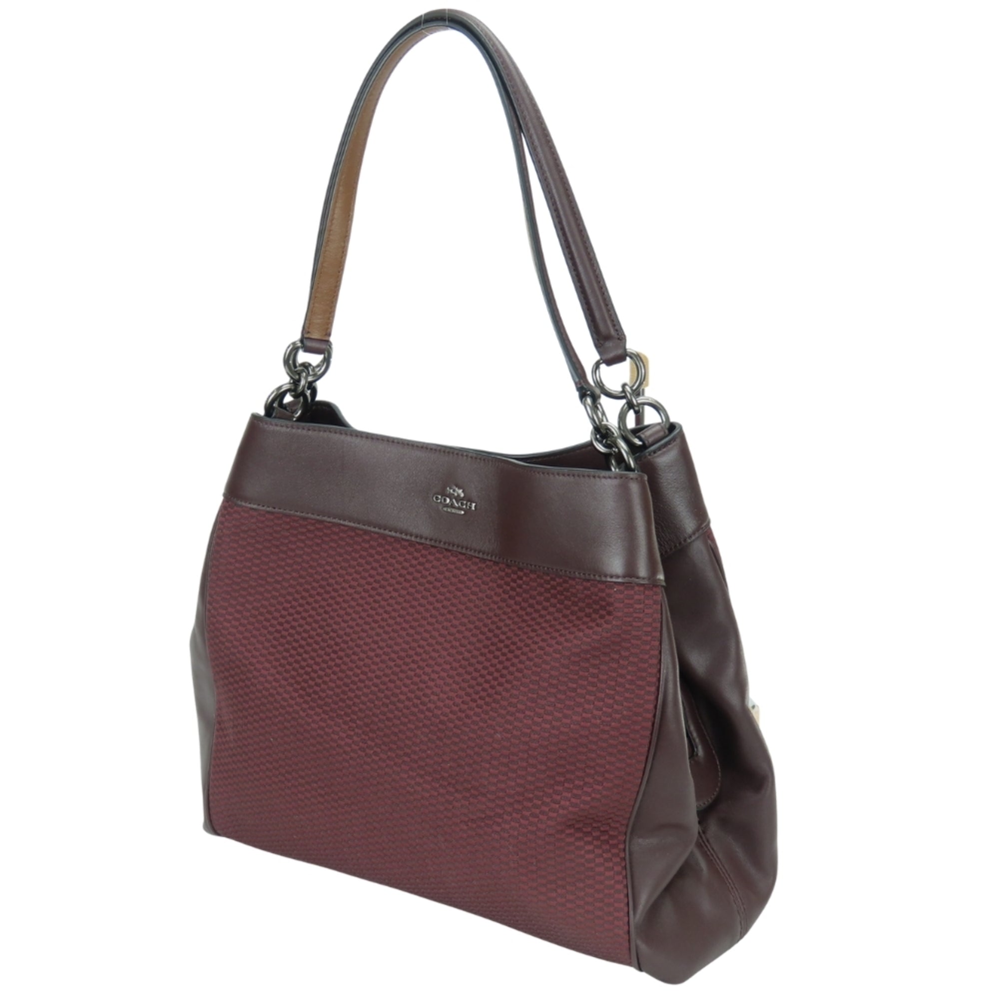 Coach Bordeaux Brown Canvas Tote Bag (Pre-Owned)