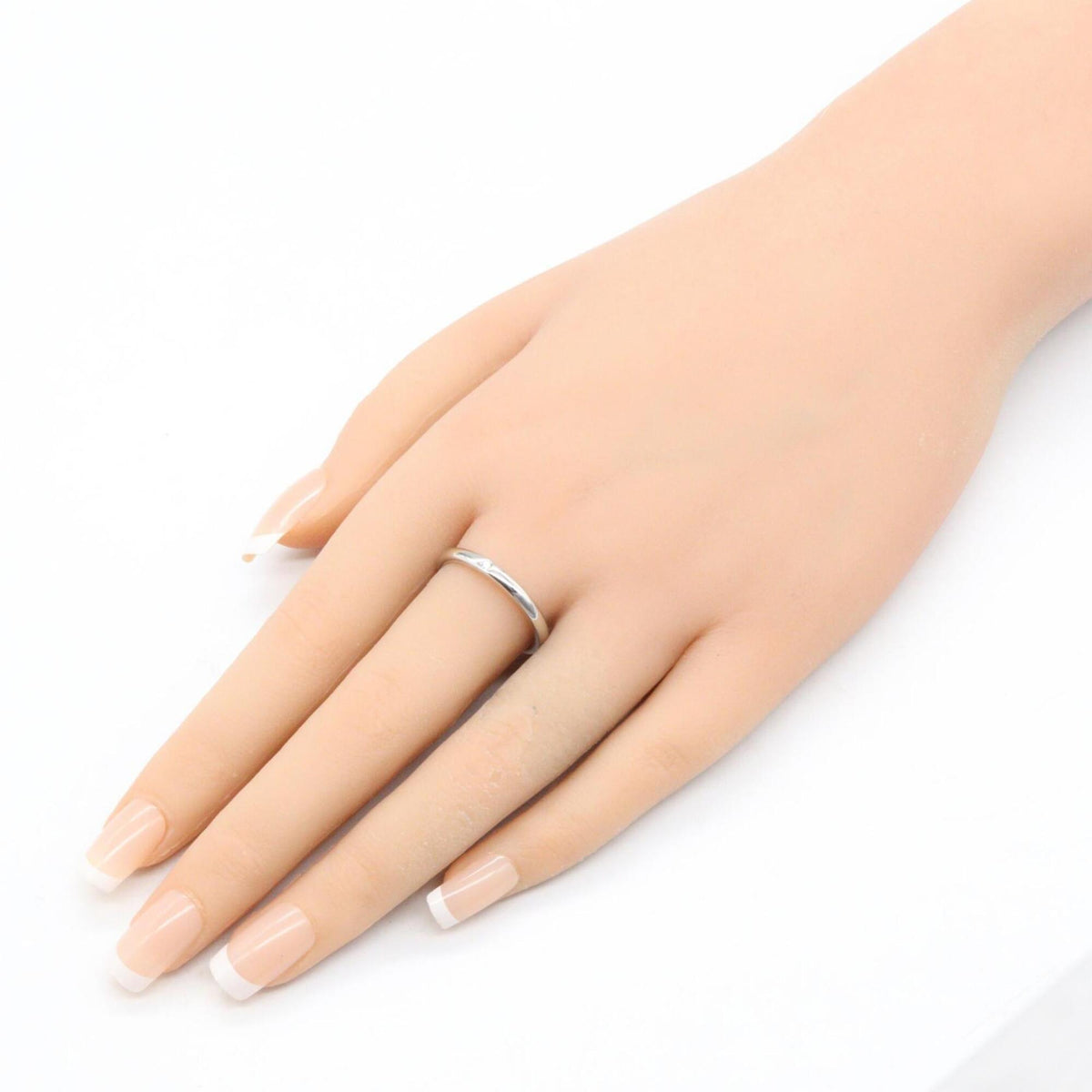 Tiffany Silver Clear Platinum 950 Band Ring (Pre-Owned)