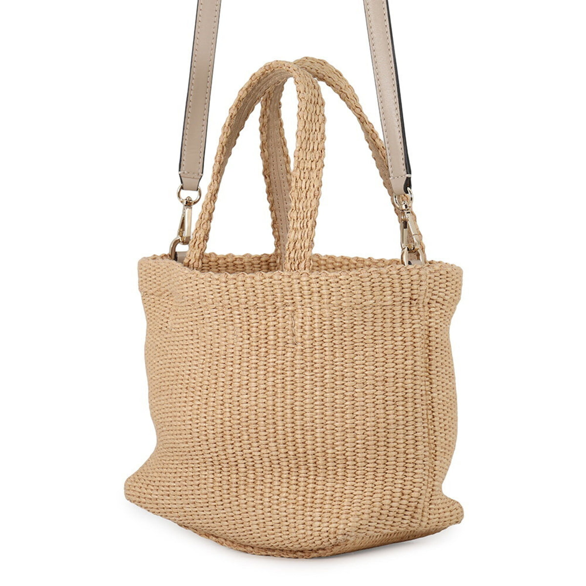 Jimmy Choo Beige Raffia Leather Handbag Shoulder Bag (Pre-Owned)