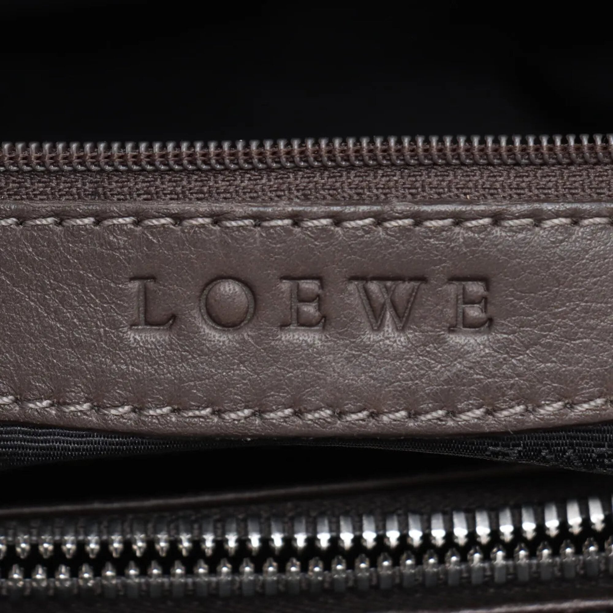 Loewe Blue Brown Leather Handbag Tote Bag (Pre-Owned)