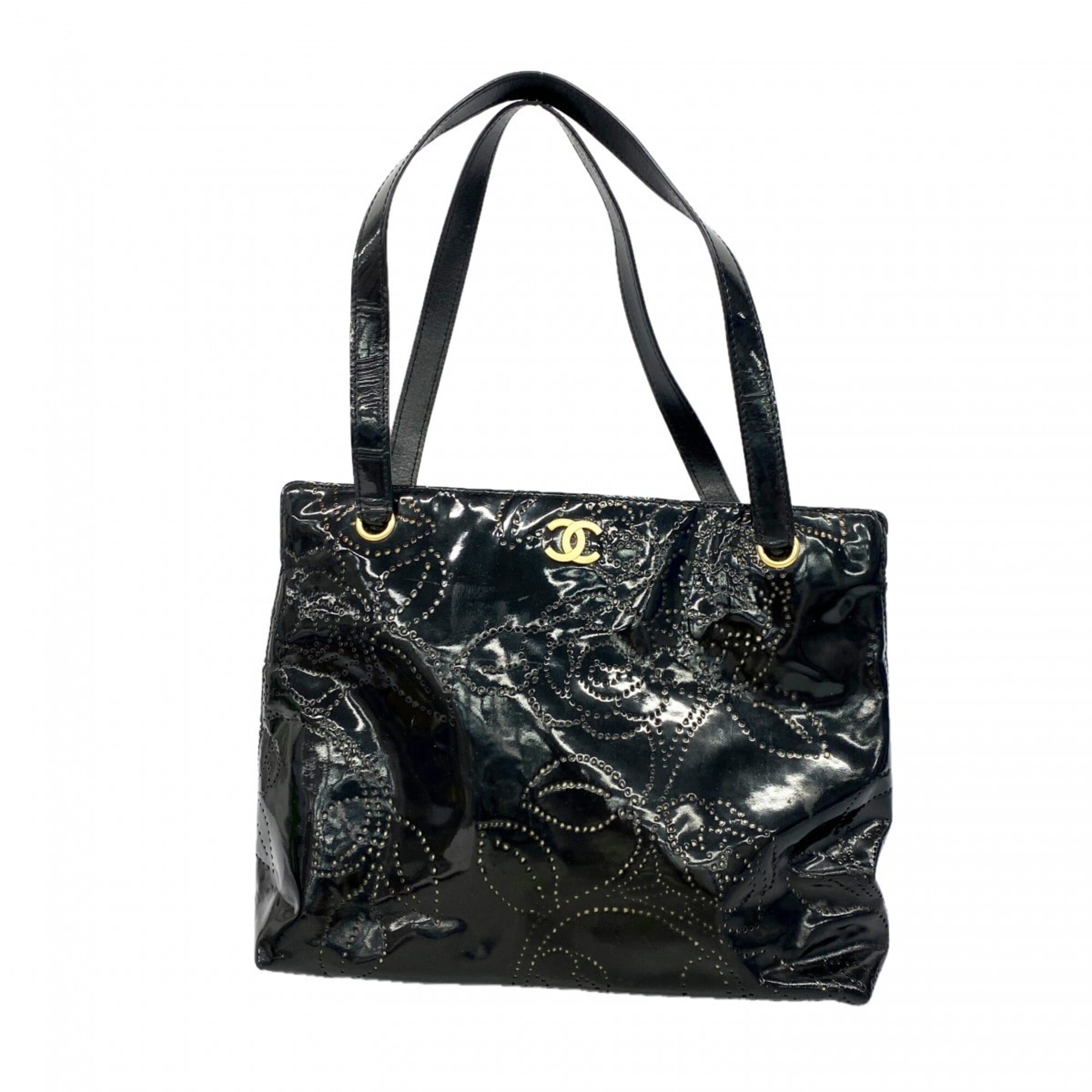 Chanel Black Patent Leather Tote Bag (Pre-Owned)