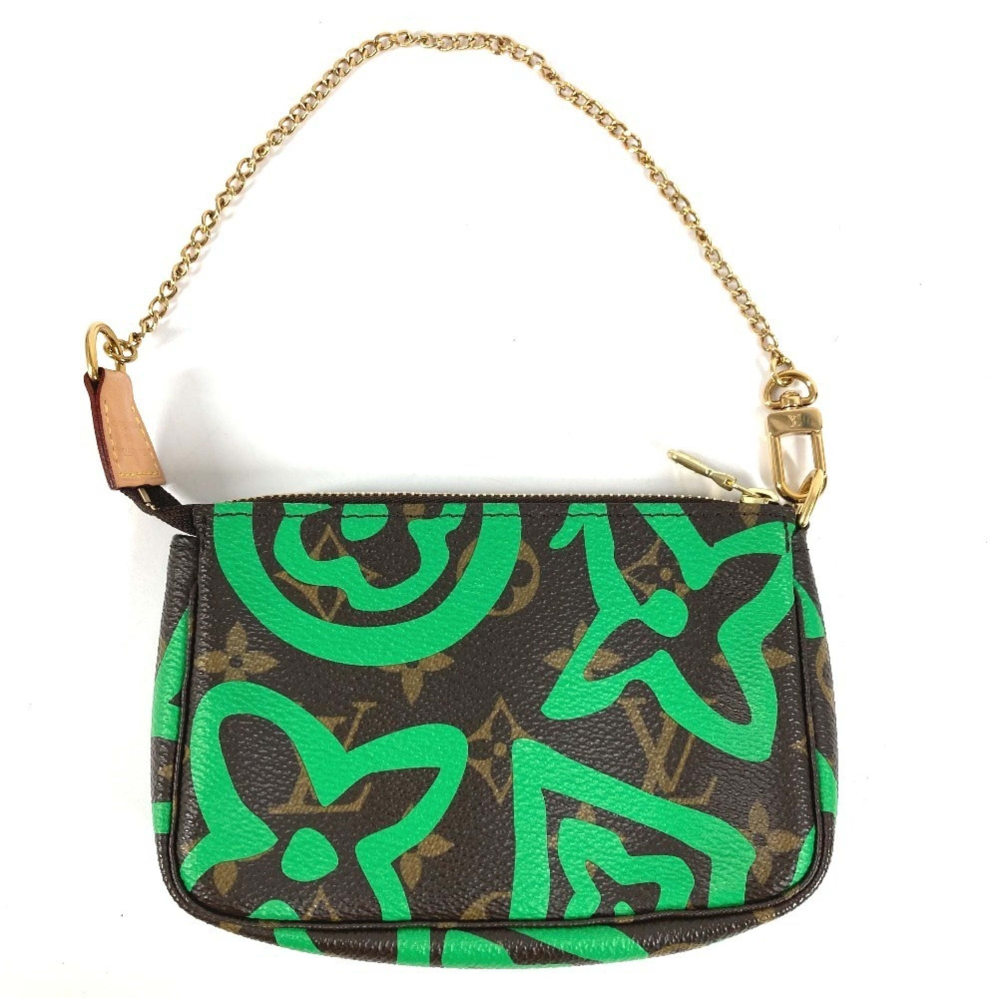 Louis Vuitton Brown Green Monogram Monogram Canvas Handbag Pouch (Pre-Owned)