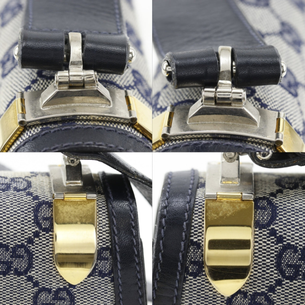 Gucci Navy Gg Canvas Shoulder Bag (Pre-Owned)