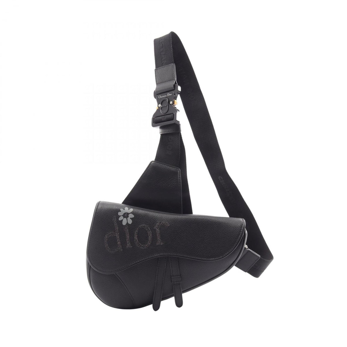 Christian Dior Black Leather Fanny Pack Sling Bag (Pre-Owned)
