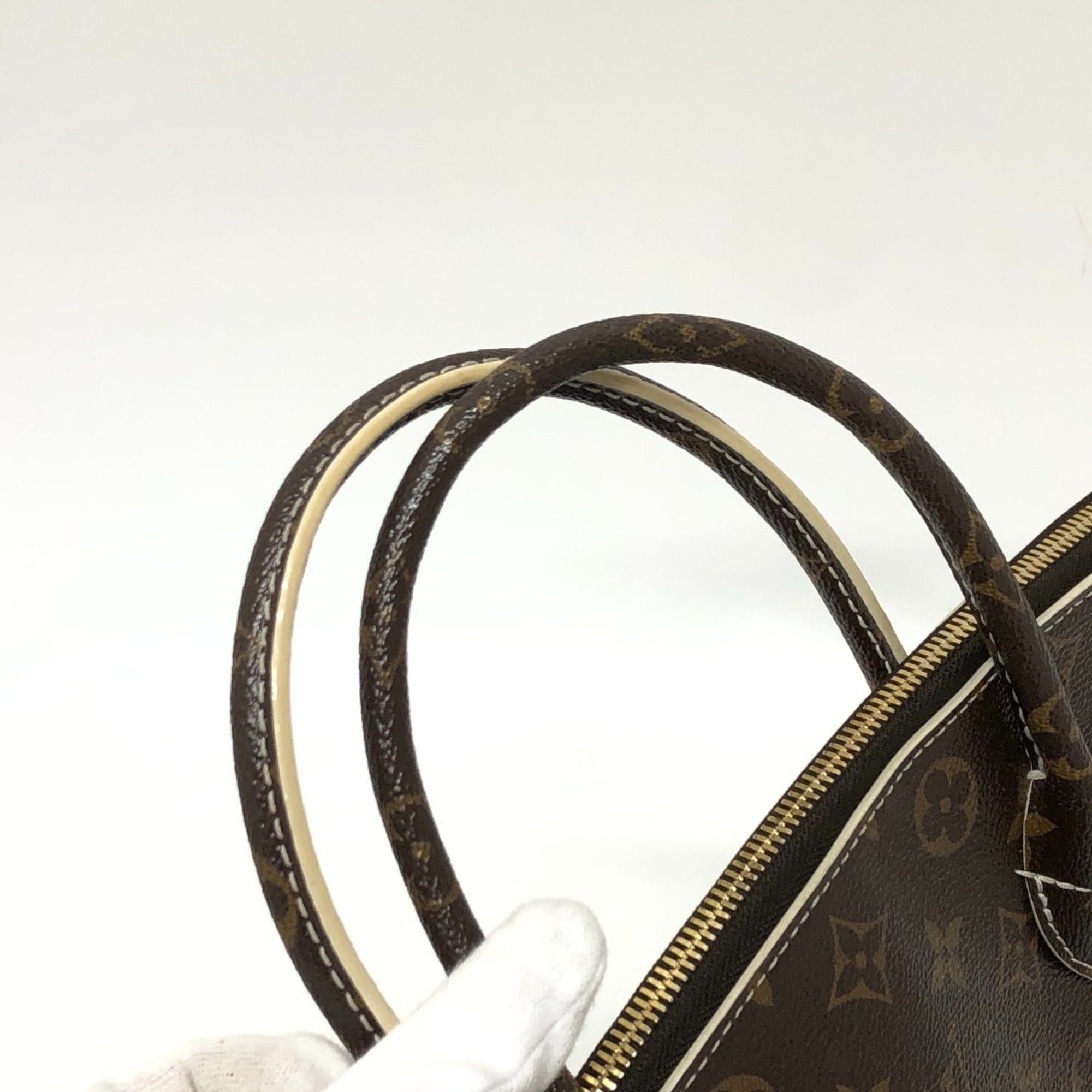 Louis Vuitton Monogram Beige Gold Brown Galle White Canvas Monogram Handbag Tote Bag (Pre-Owned)