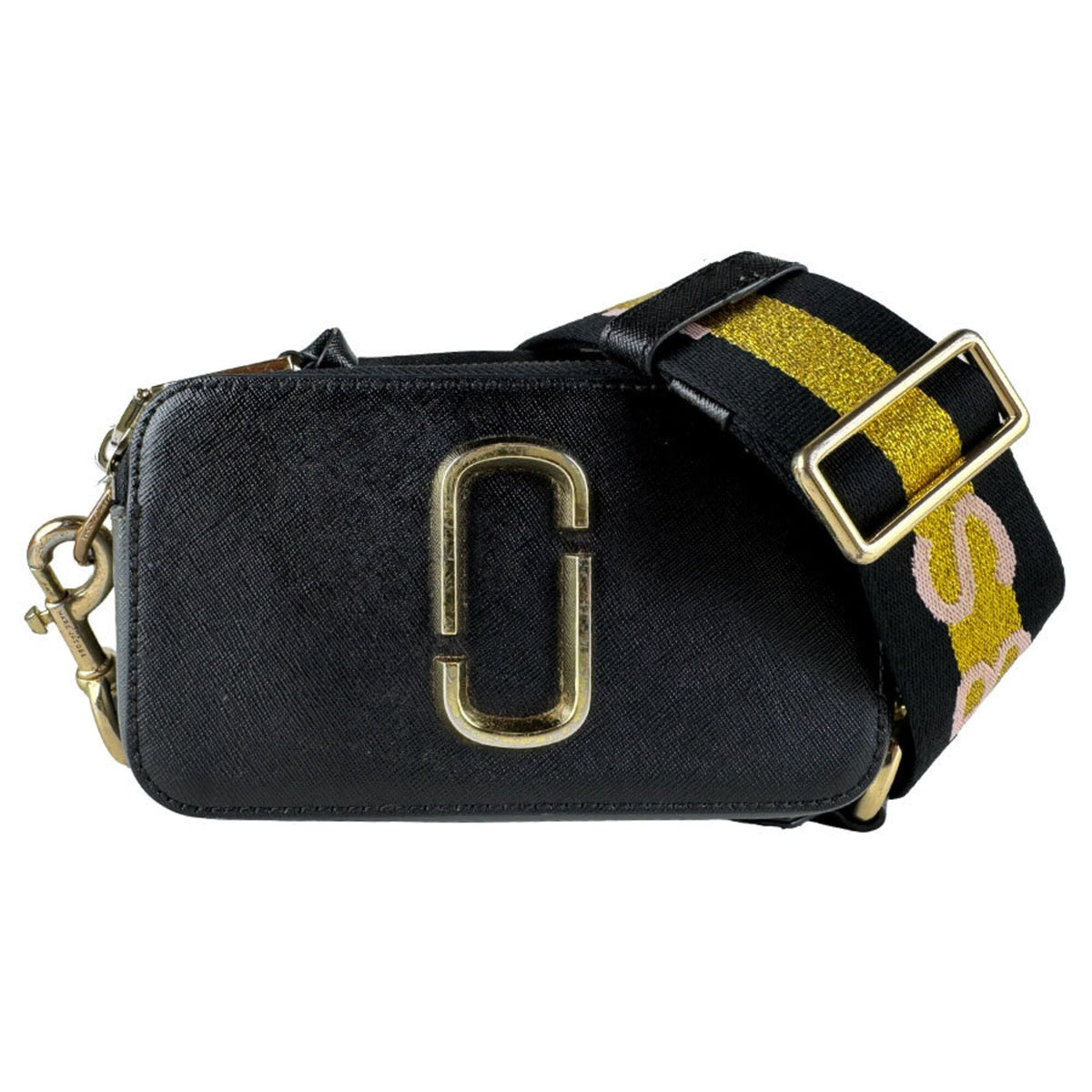 Marc Jacobs Black Gray Ivory Coated Canvas Shoulder Bag (Pre-Owned)