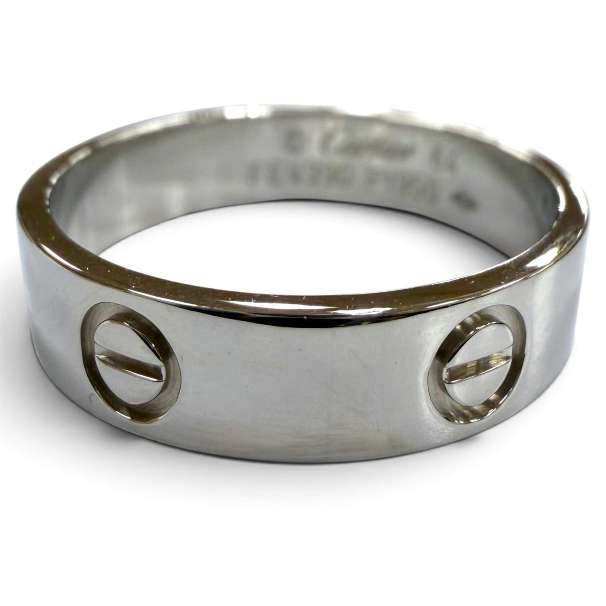Cartier Silver Platinum 950 Band Ring (Pre-Owned)