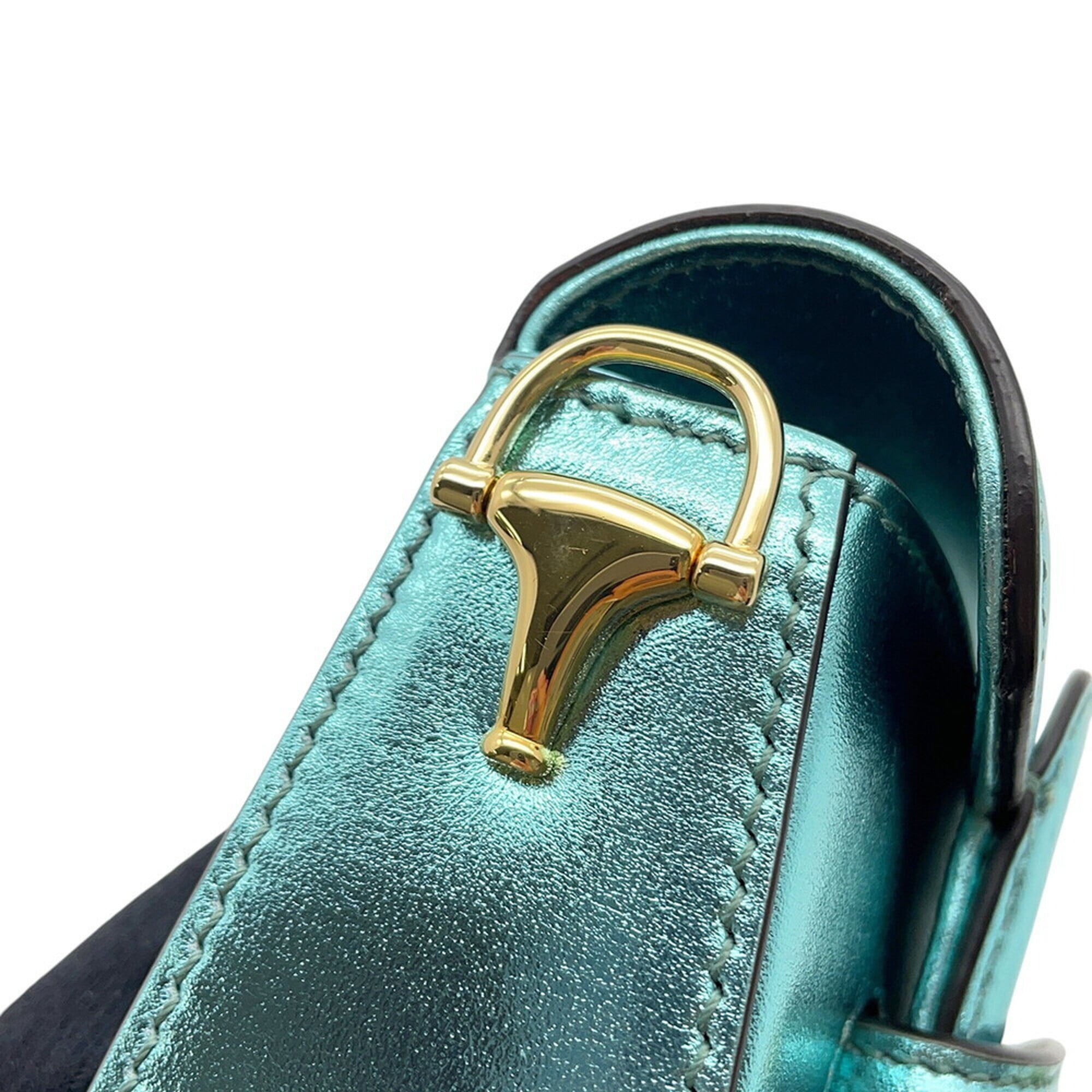 Gucci Light Blue Leather Handbag Shoulder Bag (Pre-Owned)