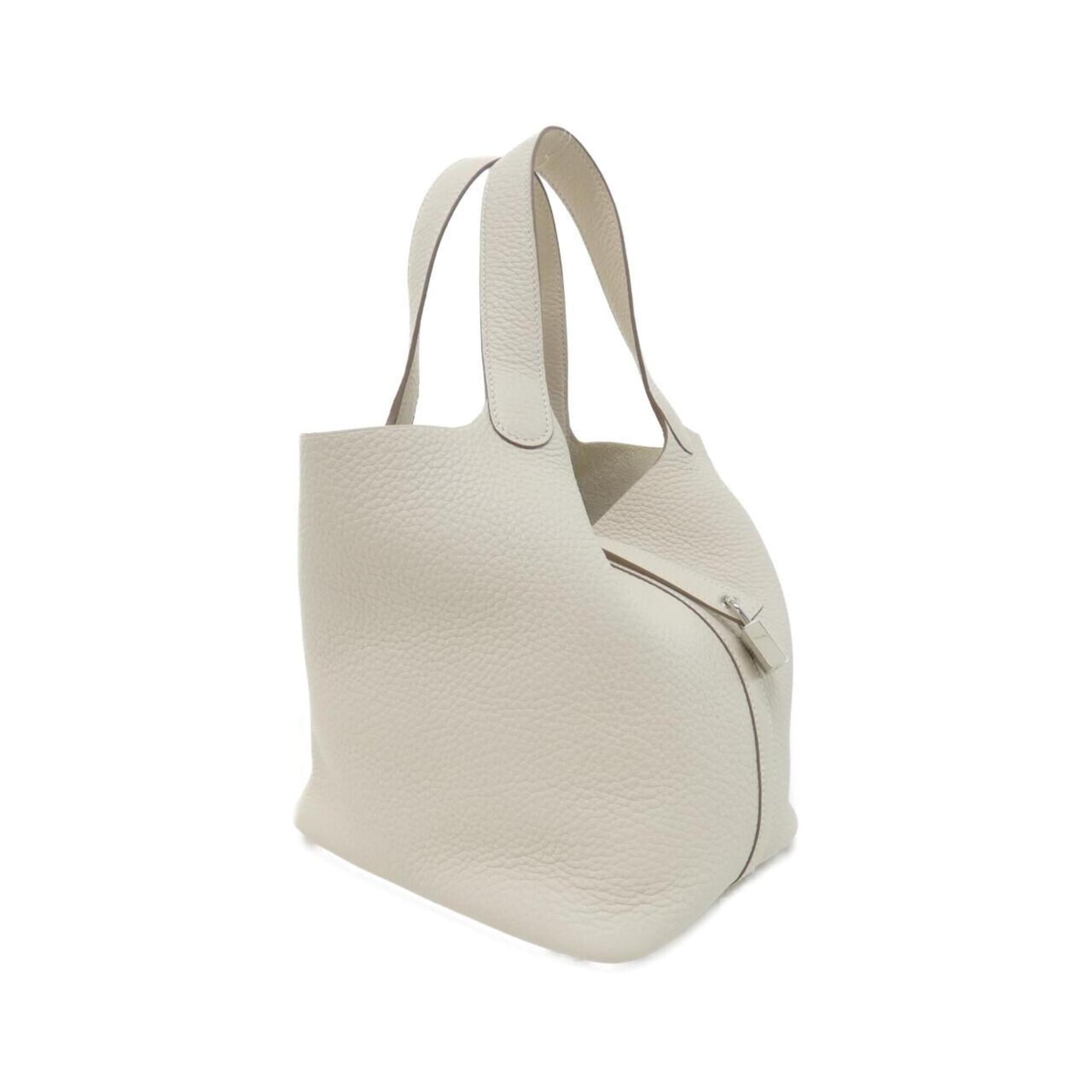 Hermes White Taurillon Clemence Leather Handbag (Pre-Owned)