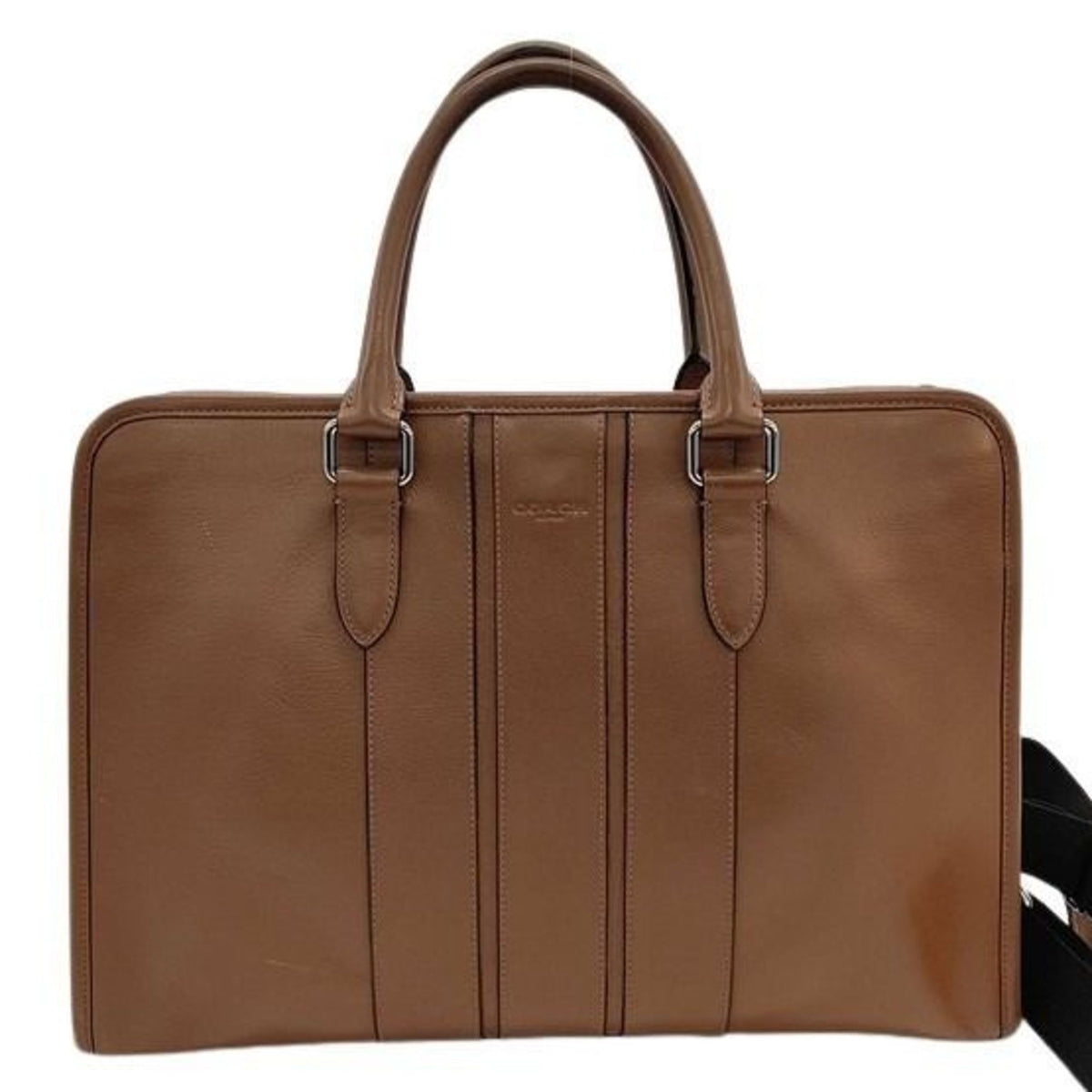 Coach Brown Leather Briefcase Handbag Tote Bag (Pre-Owned)