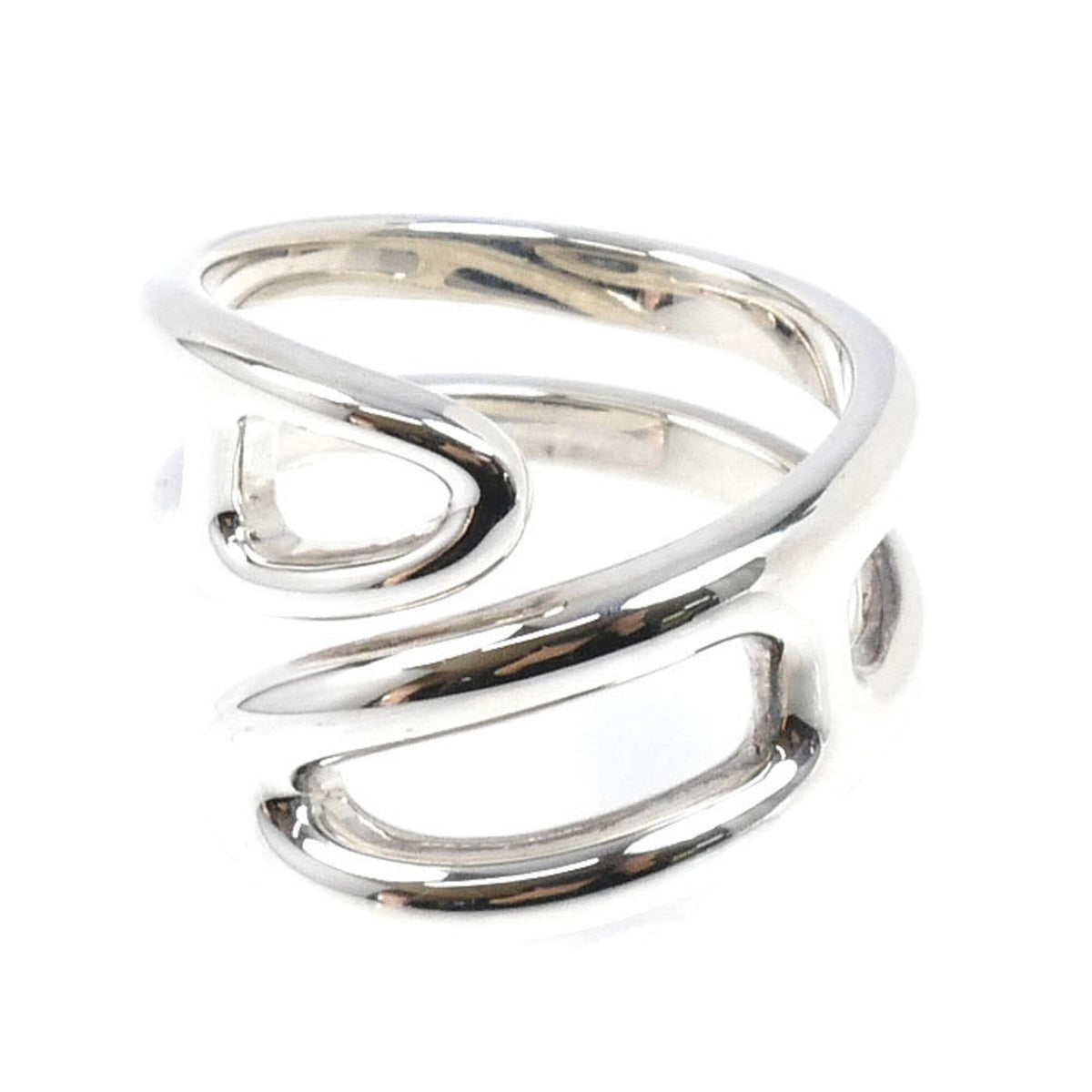 Hermes Silver 925 Band Ring (Pre-Owned)