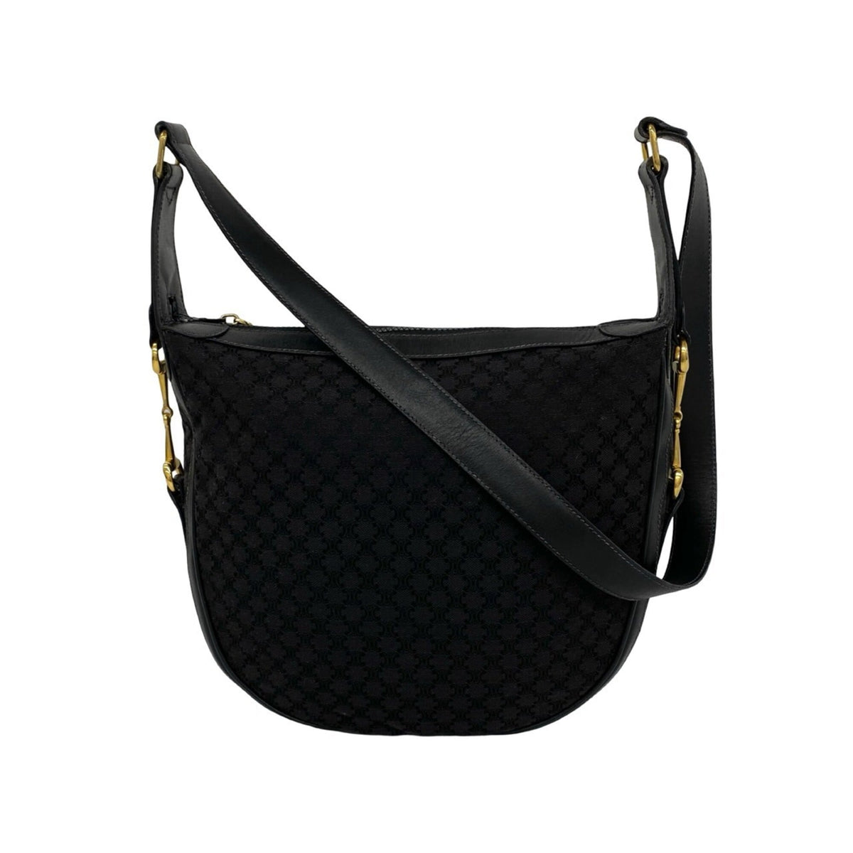 Celine Black Canvas Leather Crossbody Bag Shoulder Bag (Pre-Owned)