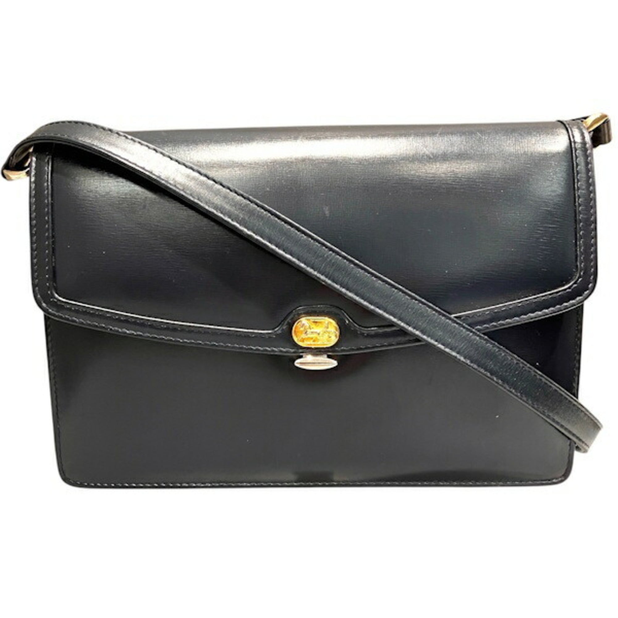 Celine Navy Leather Shoulder Bag (Pre-Owned)
