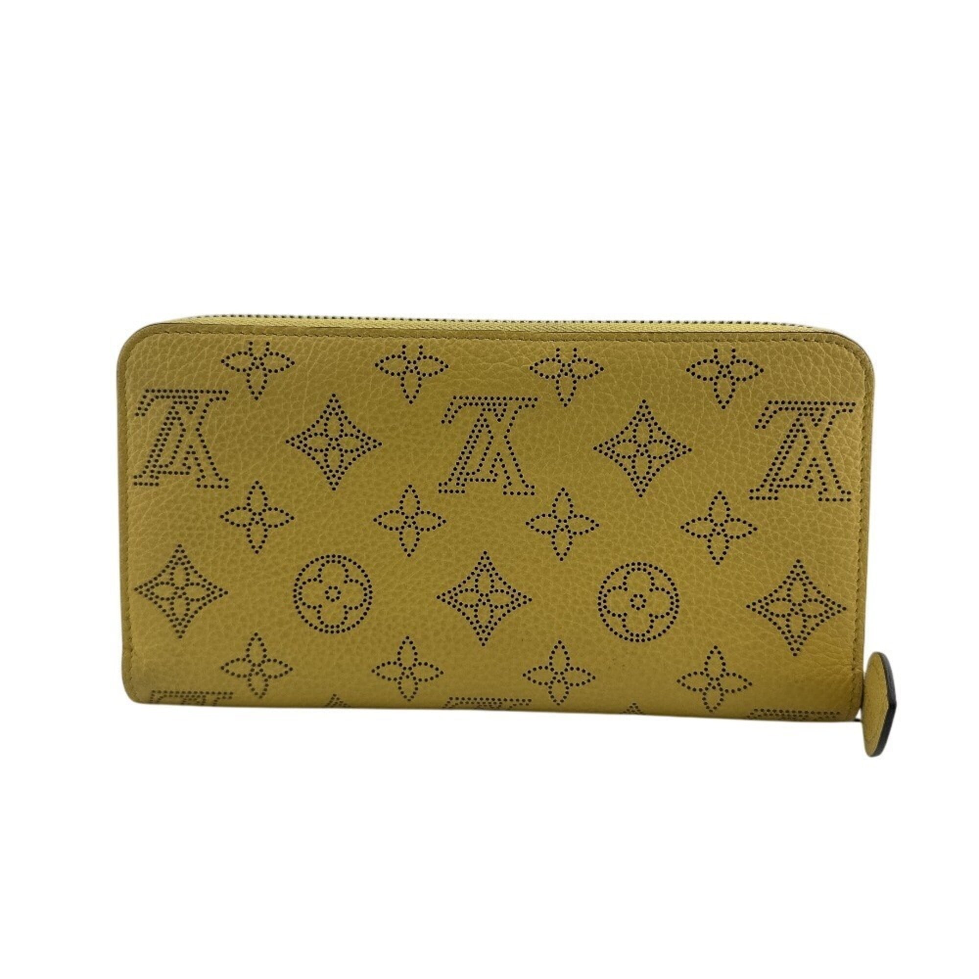 Louis Vuitton Mahina Yellow Leather Long Wallet (Bi-Fold) (Pre-Owned)