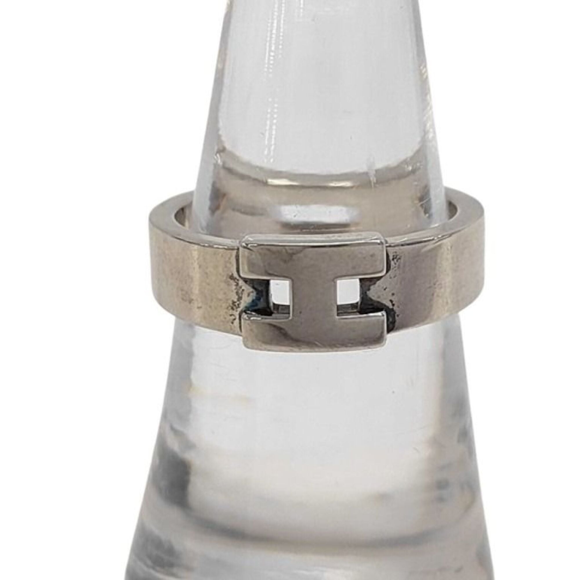 Hermes Silver Silver 925 Band Ring (Pre-Owned)
