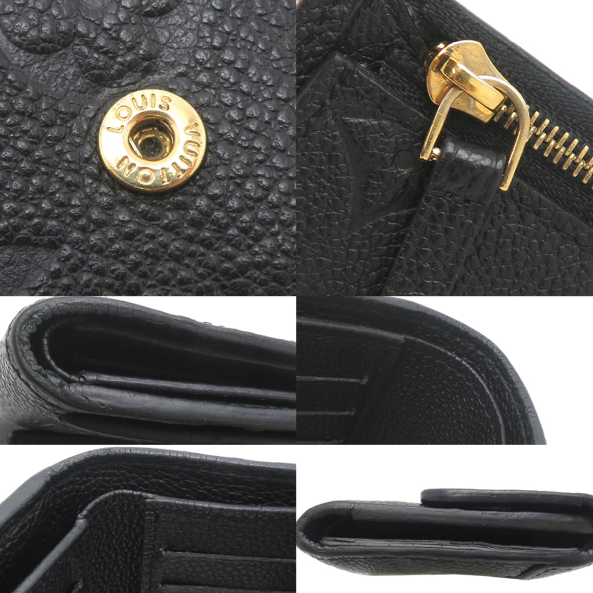 Louis Vuitton Black Noir Monogram Empreinte Wallet (Tri-Fold) (Pre-Owned)