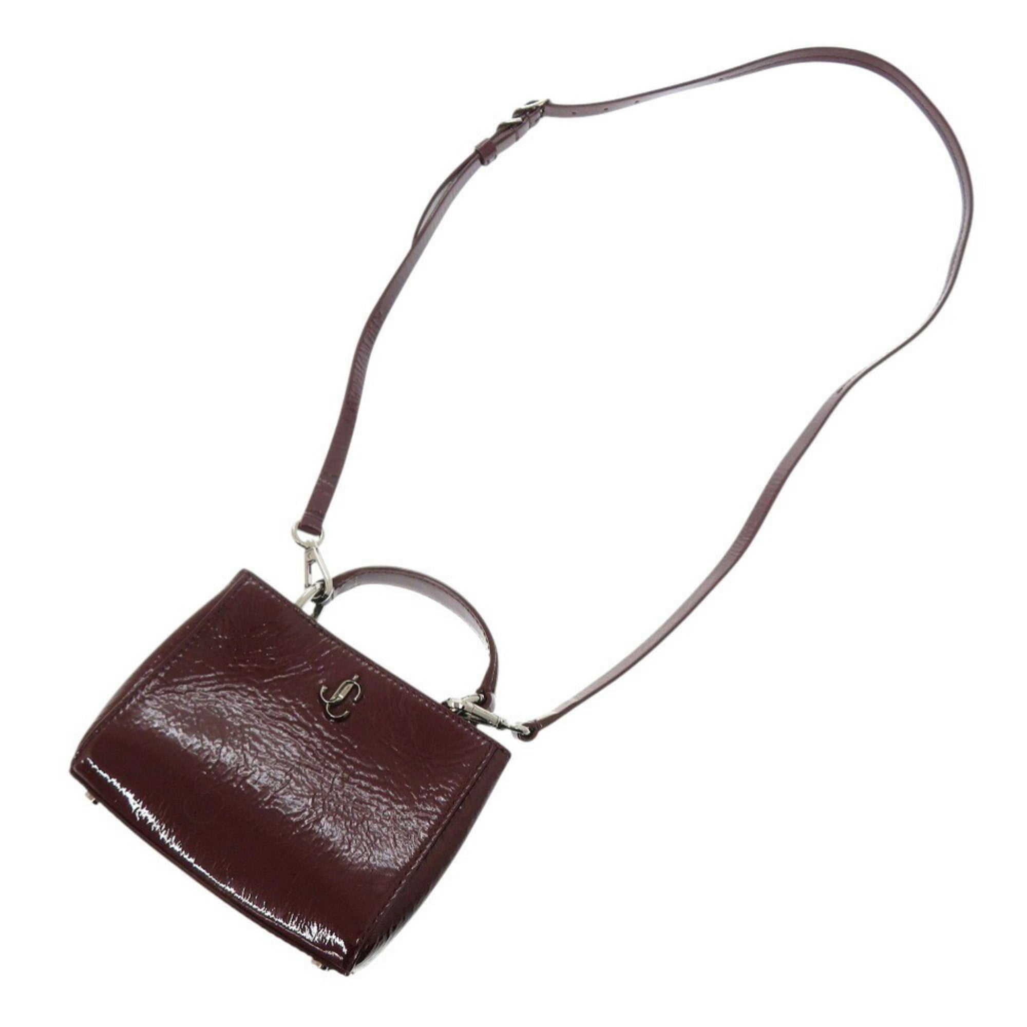Jimmy Choo Bordeaux Patent Leather Handbag Shoulder Bag (Pre-Owned)