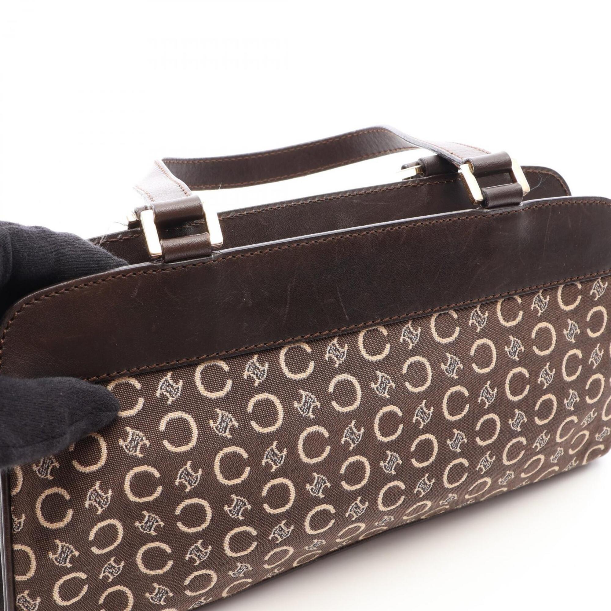 Celine Brown Canvas Leather Handbag (Pre-Owned)