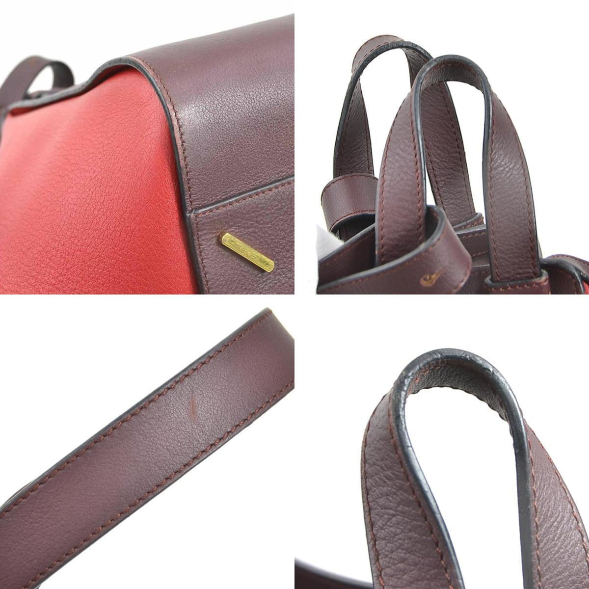 Loewe Burgundy Red Color Leather Handbag Shoulder Bag (Pre-Owned)