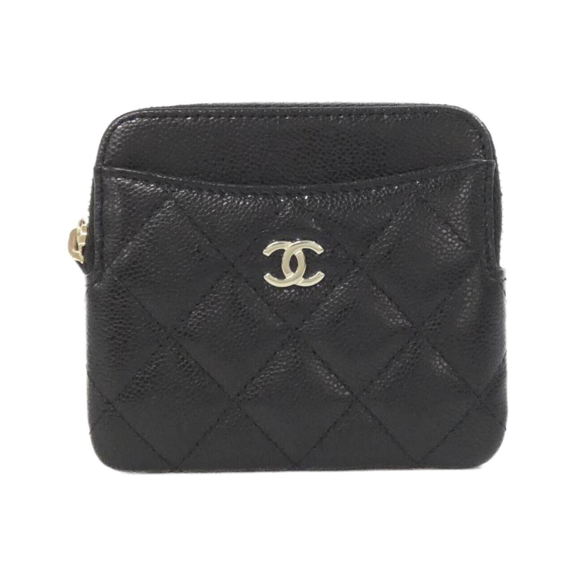 Chanel Black Grained Calfskin Coin Purse/Coin Case (Pre-Owned)