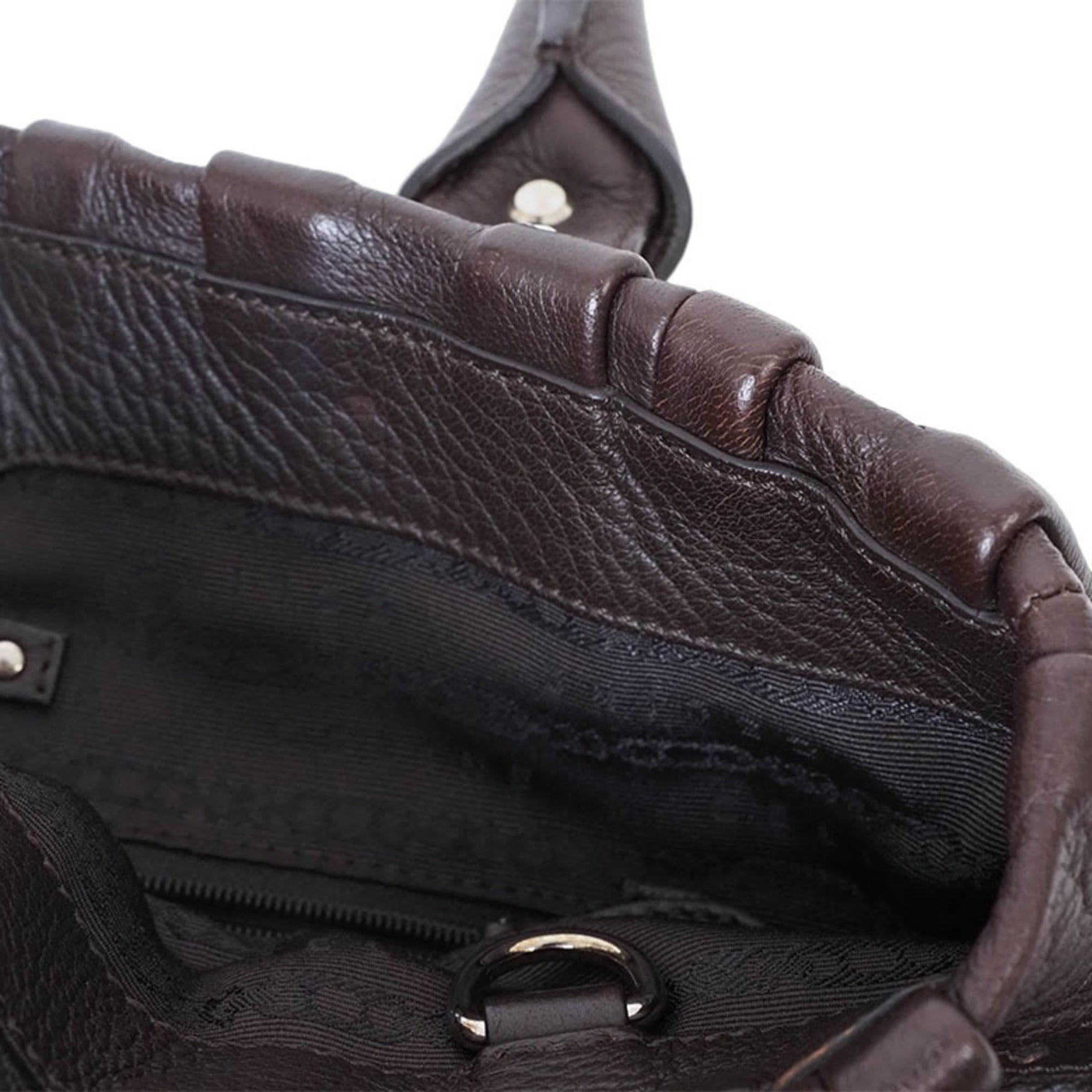 Celine Dark Brown Leather Shoulder Bag (Pre-Owned)