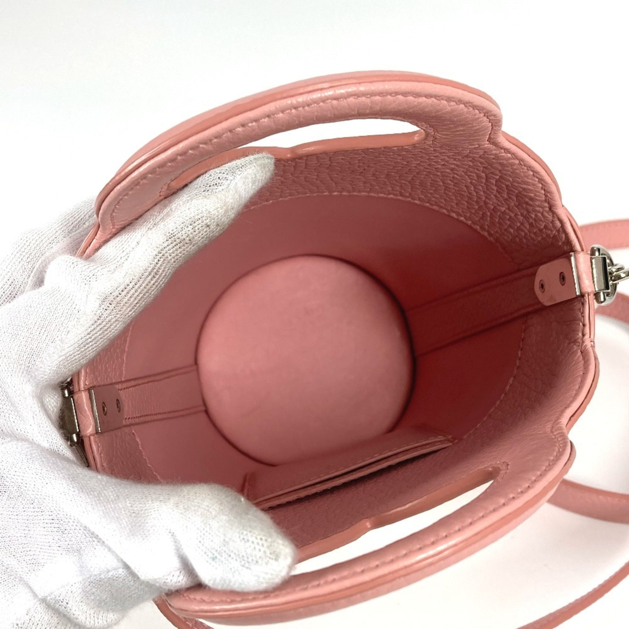 Tiffany Pink Leather Handbag Pochette Shoulder Bag Sling Bag (Pre-Owned)