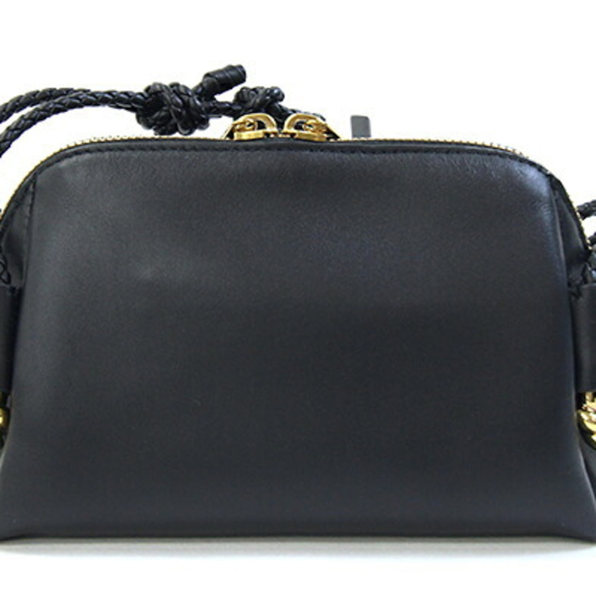 Bottega Veneta Black Leather Pochette Pouch Shoulder Bag (Pre-Owned)