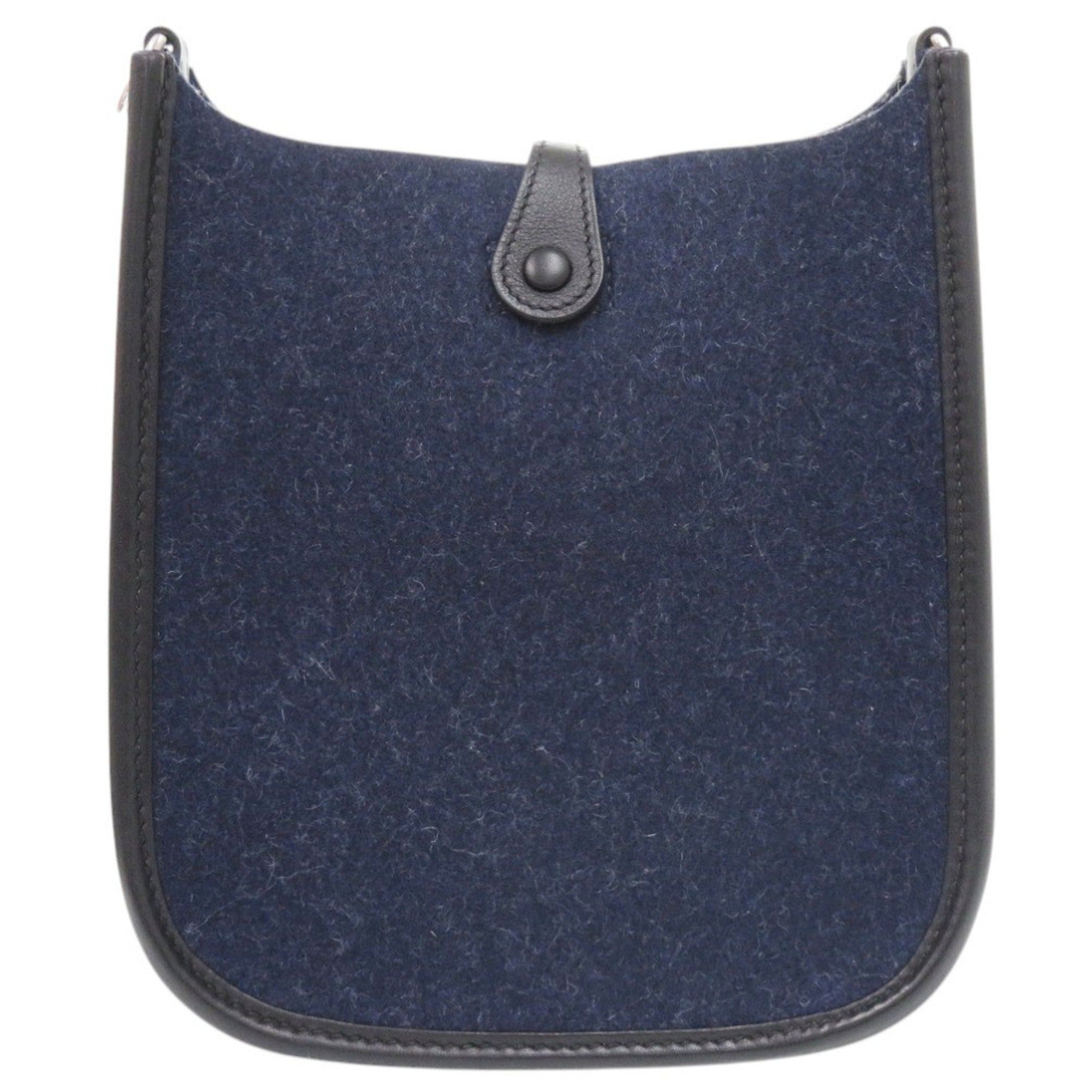 Hermes Black Blue Blue Nuit Felt Swift Leather Shoulder Bag (Pre-Owned)