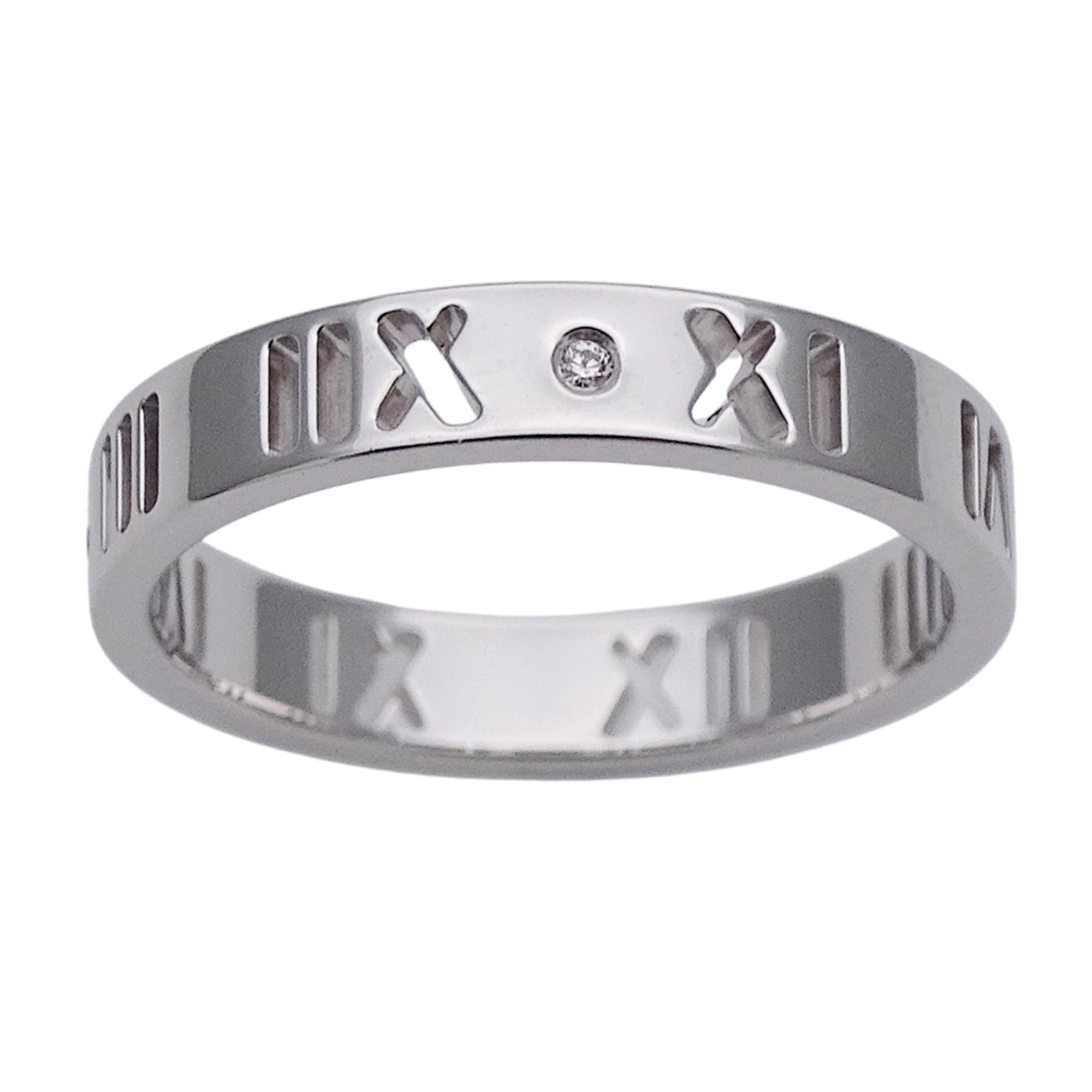 Tiffany Atlas White Gold White Gold (18K) Band Ring (Pre-Owned)
