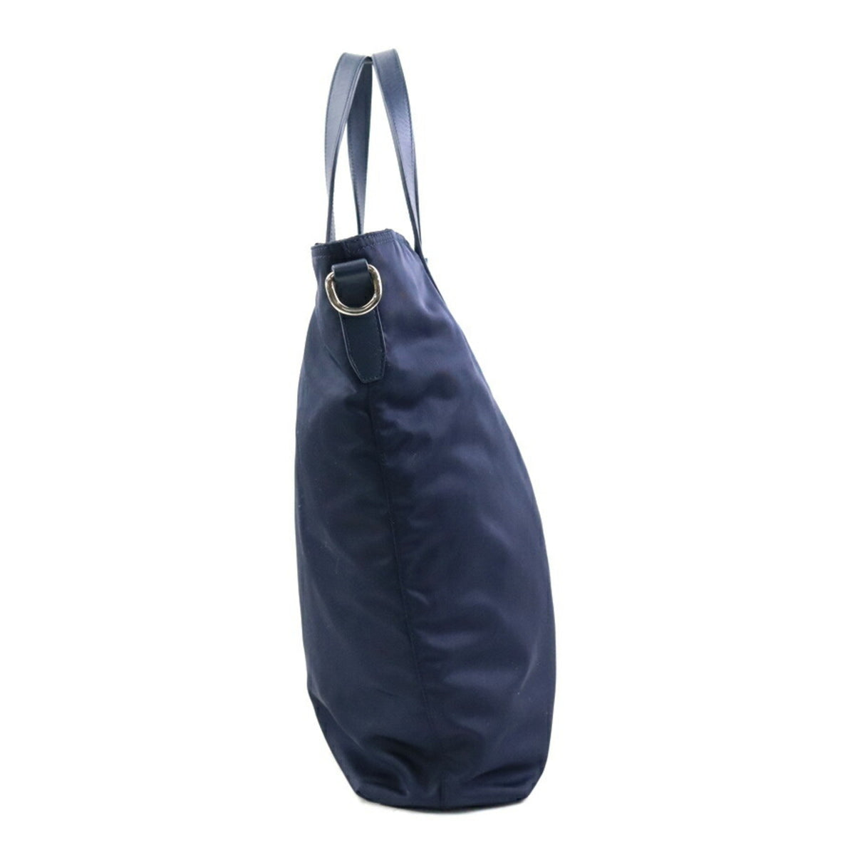 Prada Navy Nylon Leather Handbag Shoulder Bag (Pre-Owned)