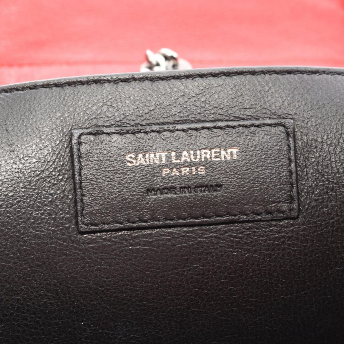 Yves Saint Laurent Red Color Leather Handbag Shoulder Bag (Pre-Owned)